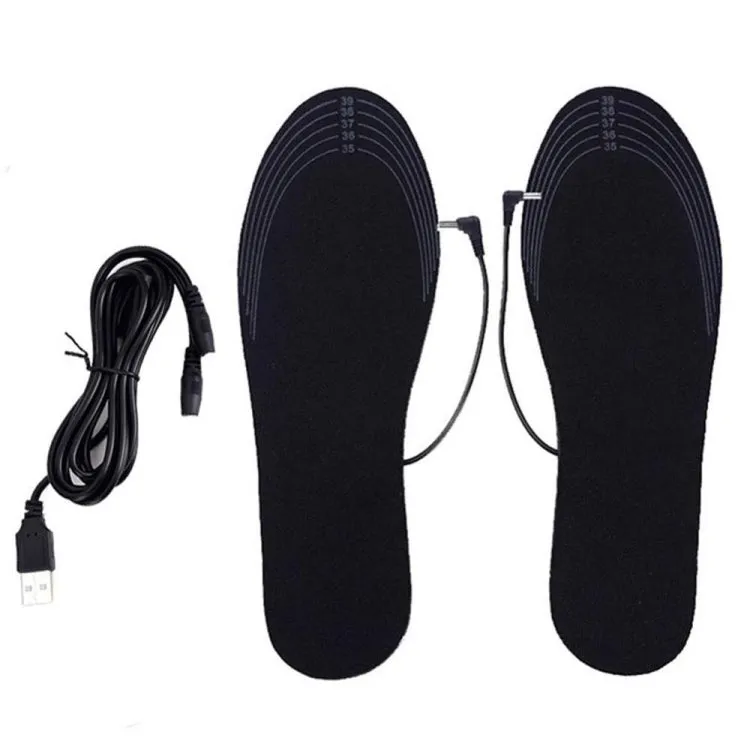 1 Pair USB Heating Insoles Washable Cuttable Electric Heating Foot Warmer Size 41-46