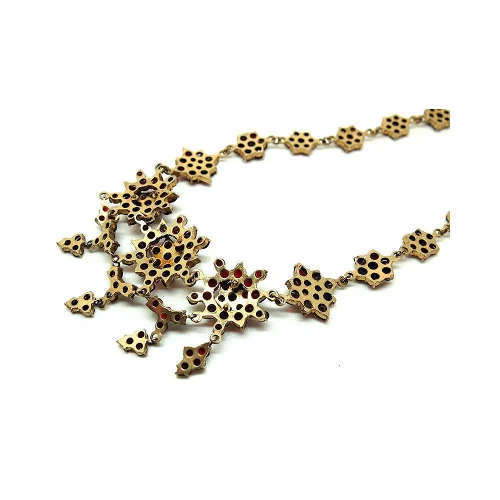 Antique Victorian Flat Cut Garnet Necklace