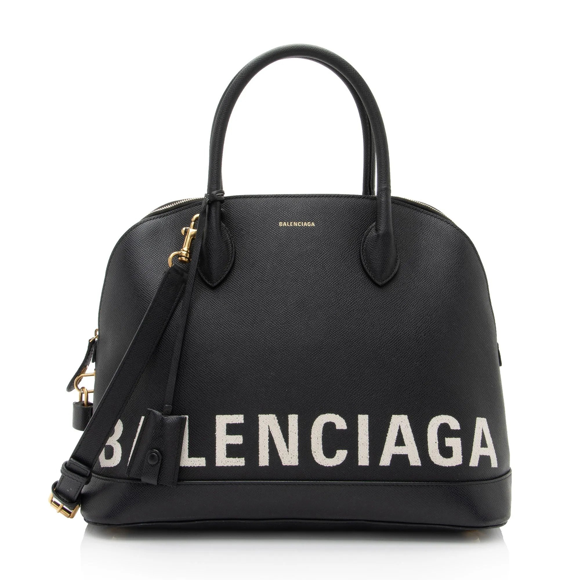 Balenciaga Grained Calfskin Ville Medium Top Handle Bag