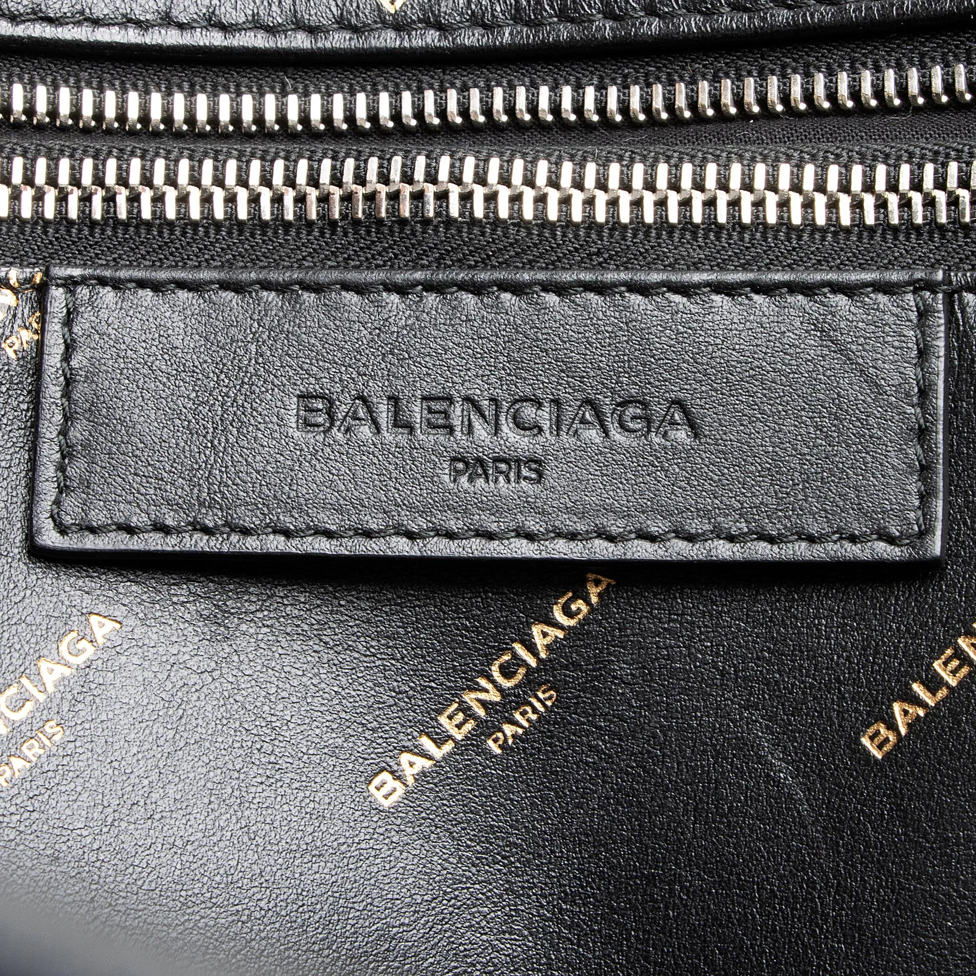 Balenciaga Leather Logo Bazar Large Tote