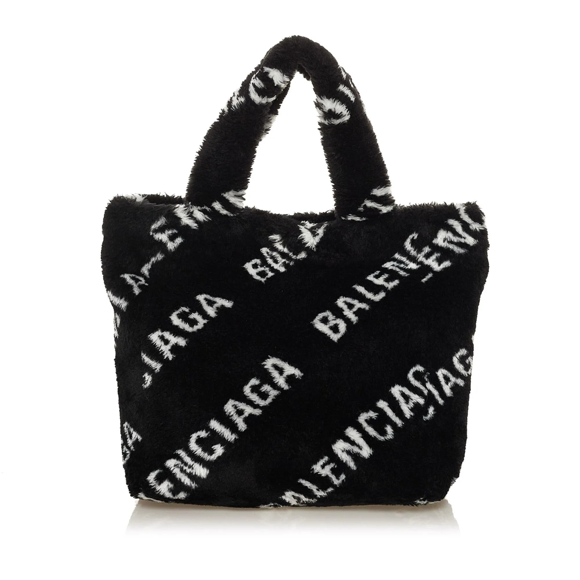 Balenciaga Logo Faux Fur Everyday XS Tote (SHG-UoEl2c)