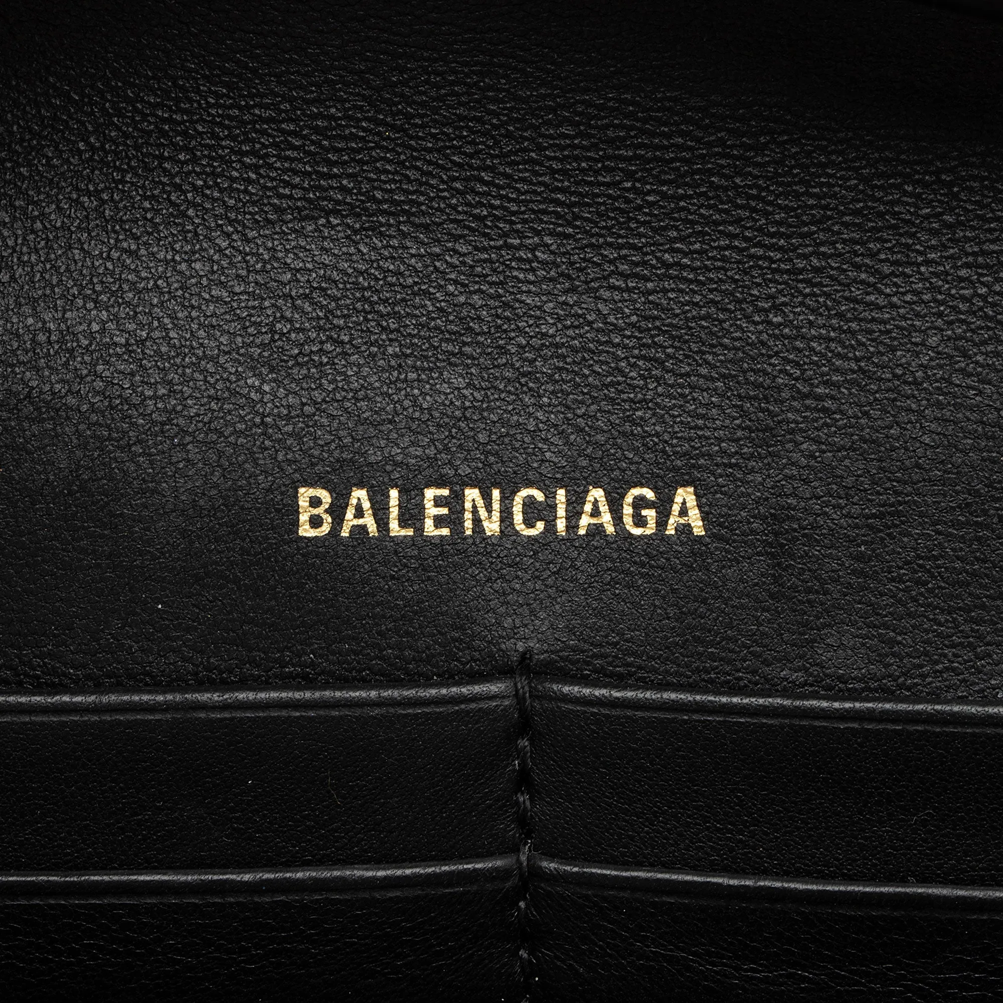 Balenciaga Shiny Calfskin Hourglass Wallet on Chain Bag