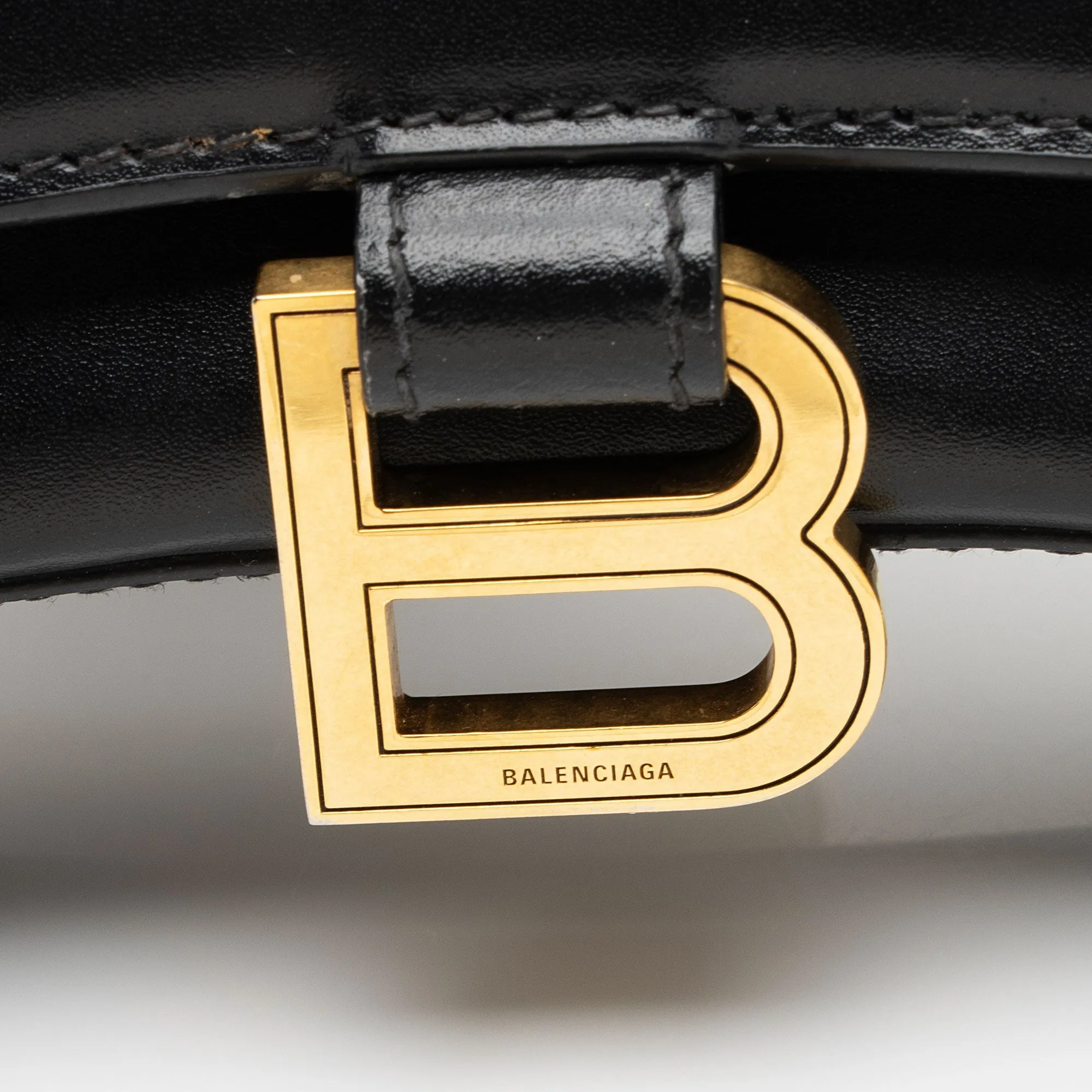 Balenciaga Shiny Calfskin Hourglass Wallet on Chain Bag