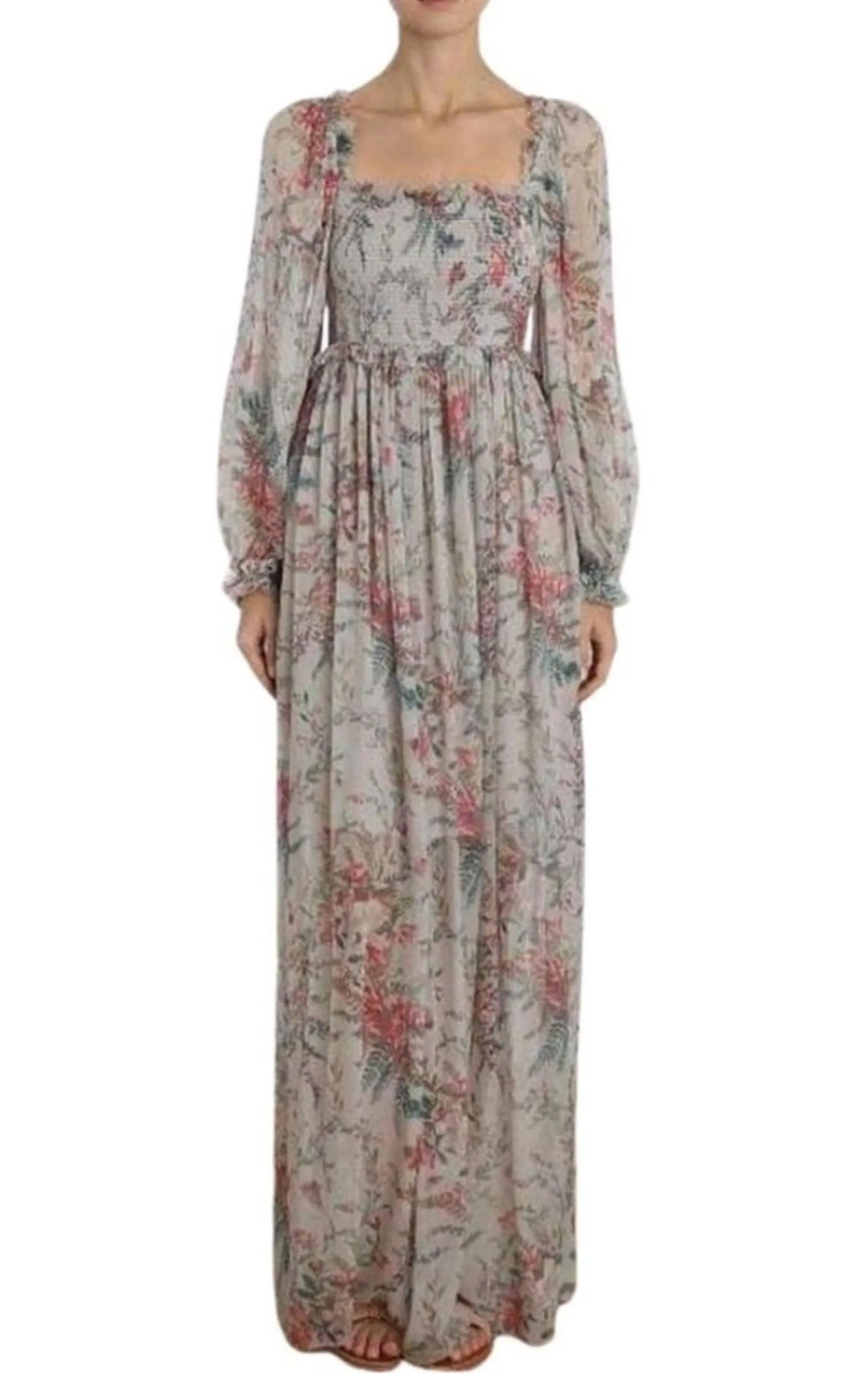 Bayou Shirred Long Dress