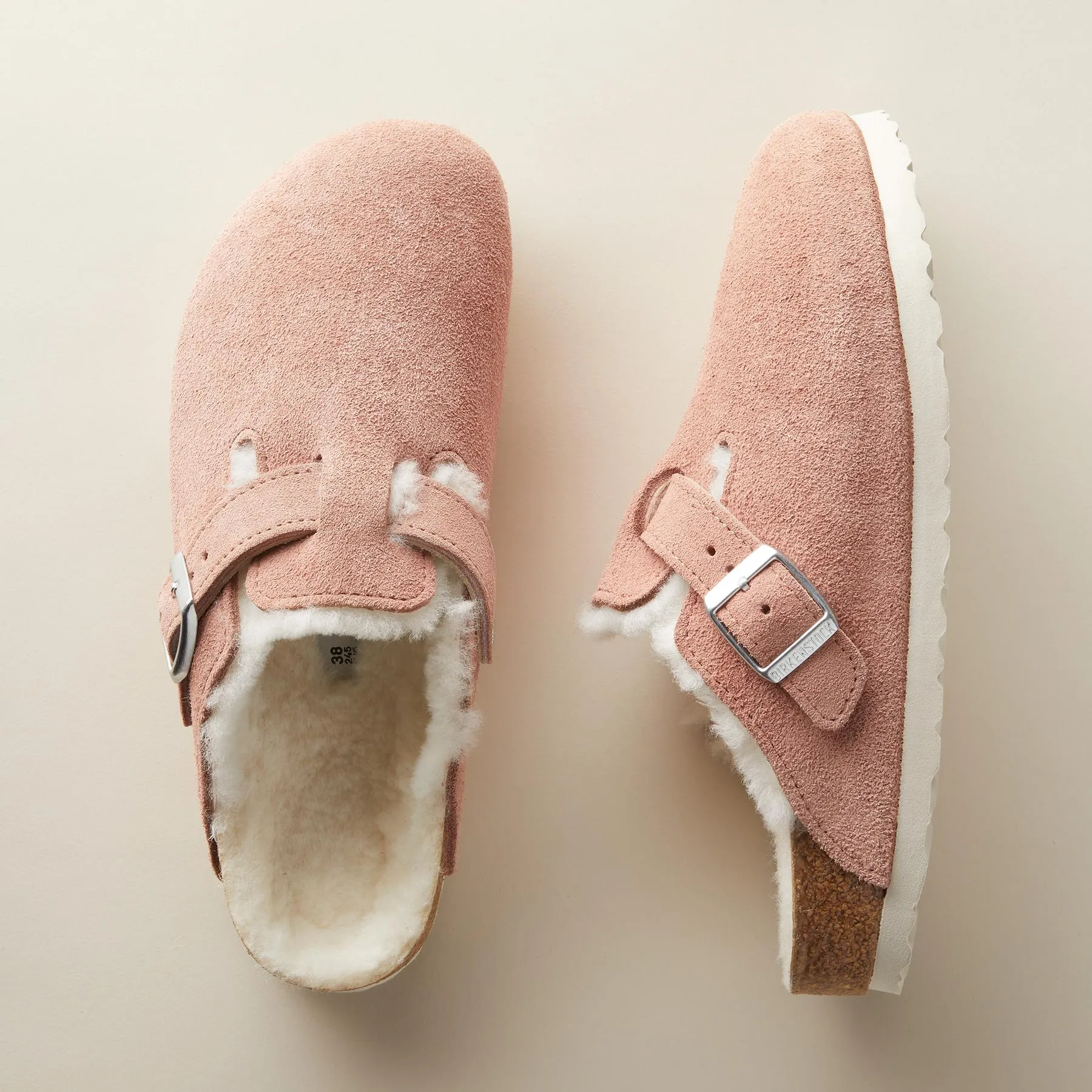 Boston Shearling Suede Mules