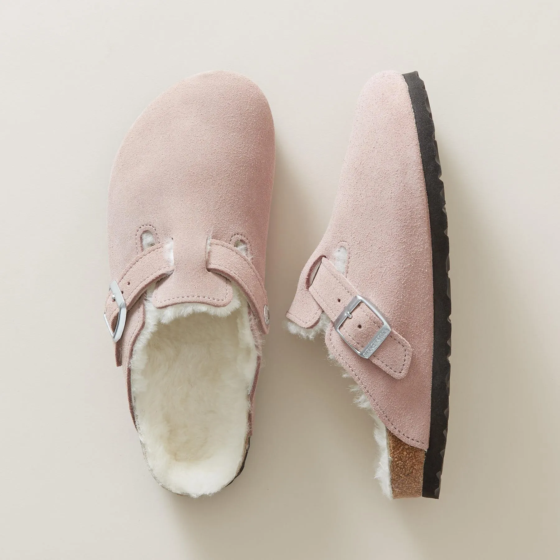 Boston Shearling Suede Mules