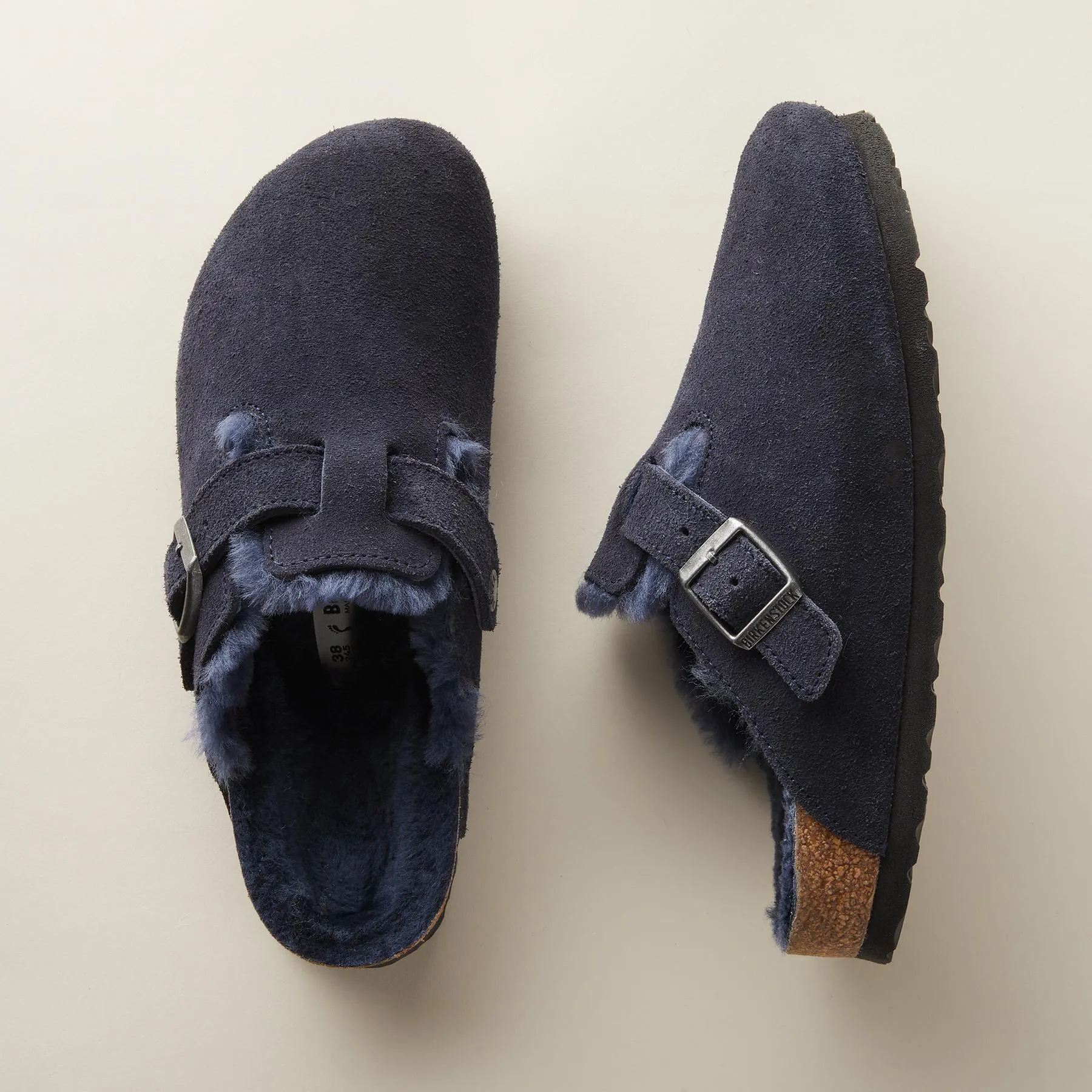 Boston Shearling Suede Mules