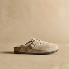 Boston Shearling Suede Mules