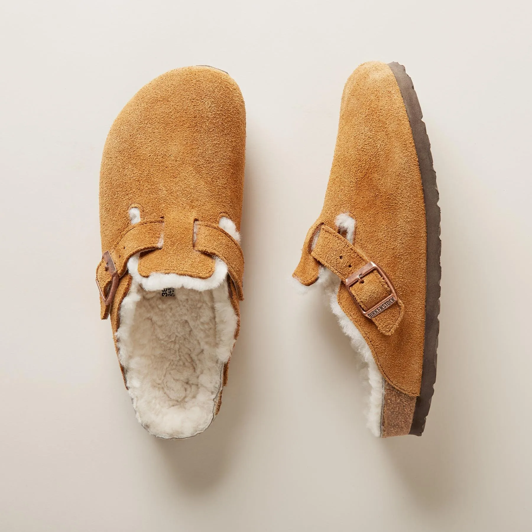 Boston Shearling Suede Mules