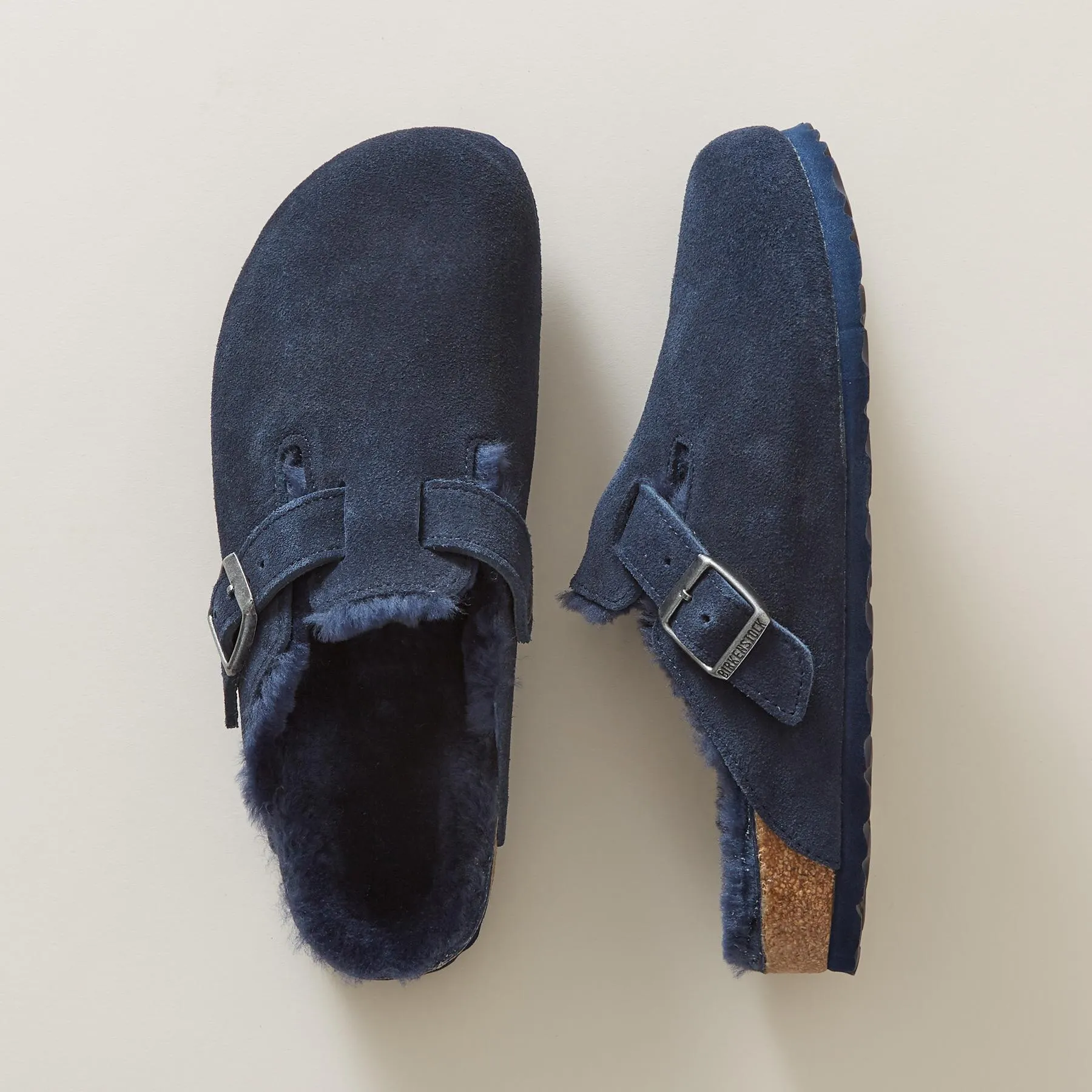 Boston Shearling Suede Mules