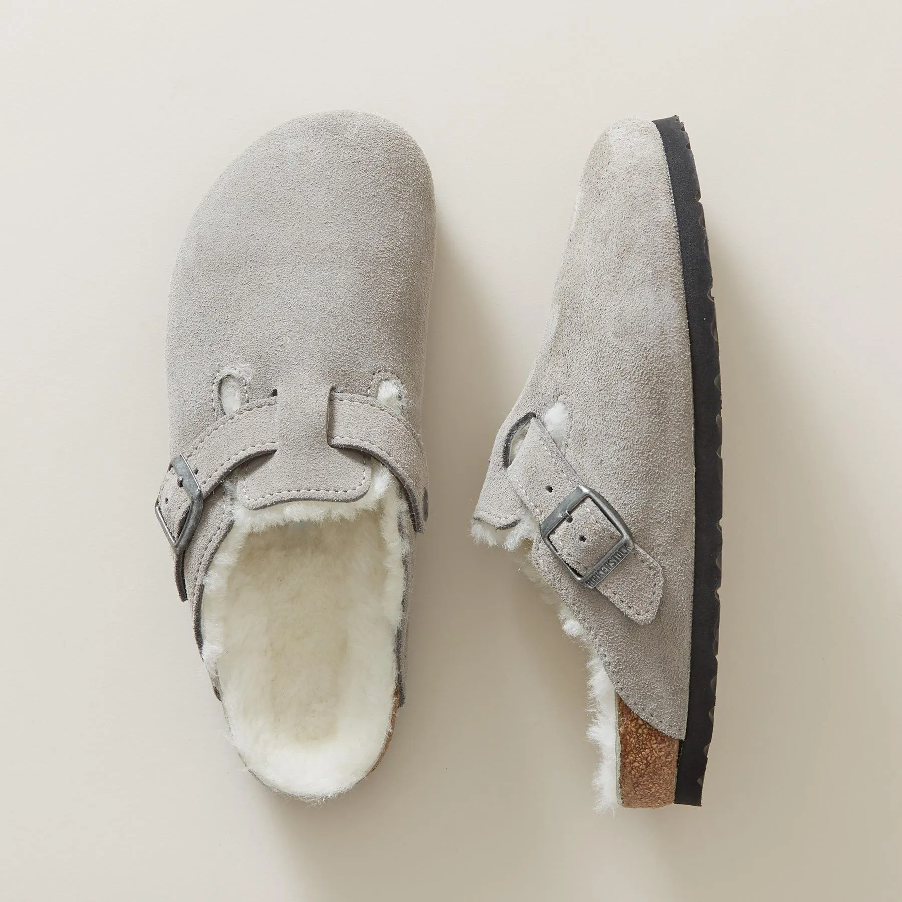 Boston Shearling Suede Mules