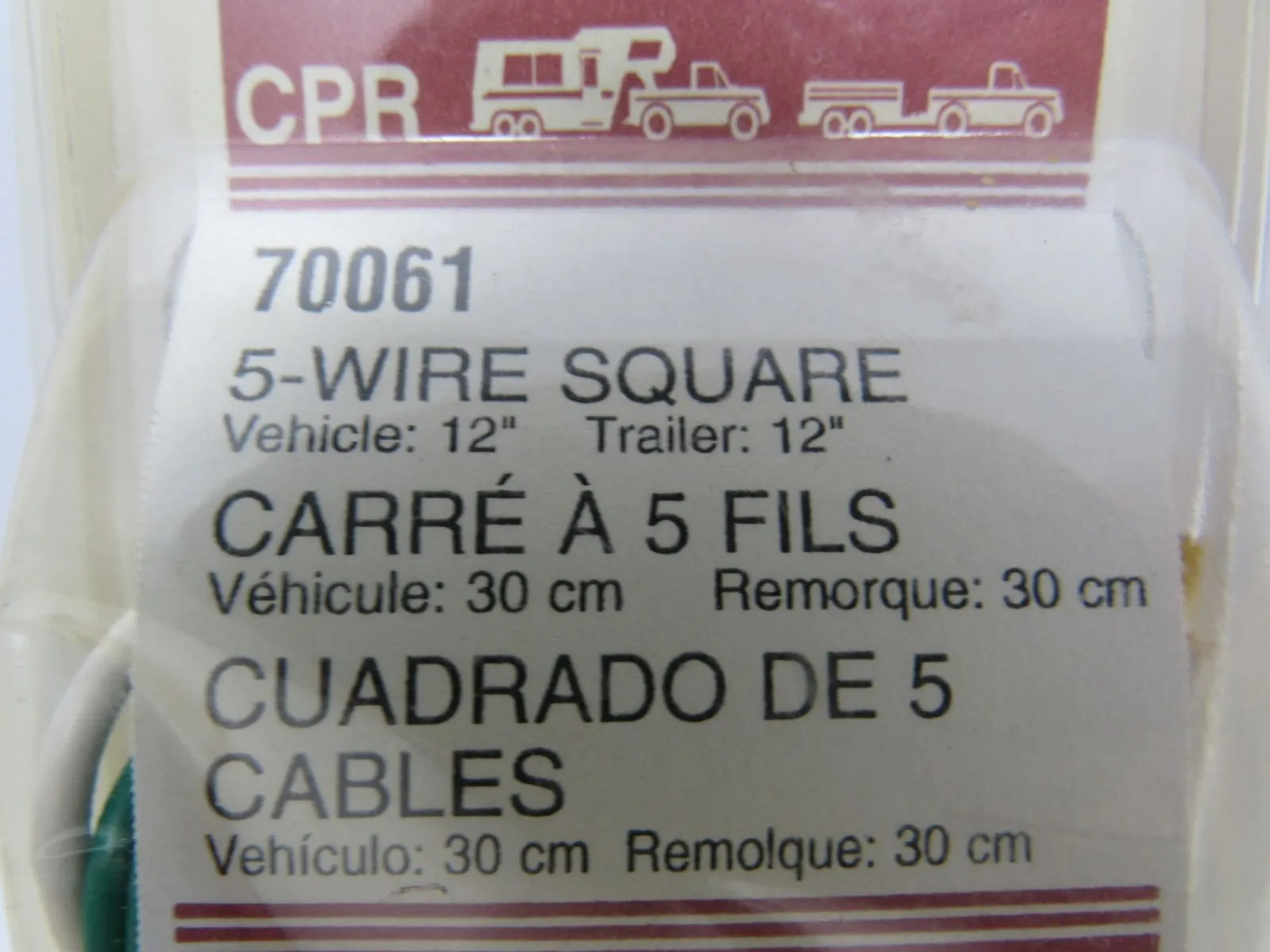 Carquest 5 Wire Square Trailer Wiring Rev B 9/03 CPR70061 -- New