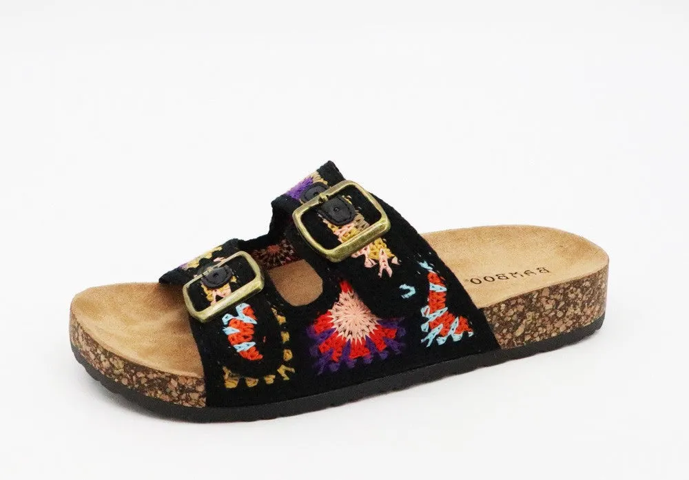 CHAMPION-51 Black Multicolored Crochet Sandal