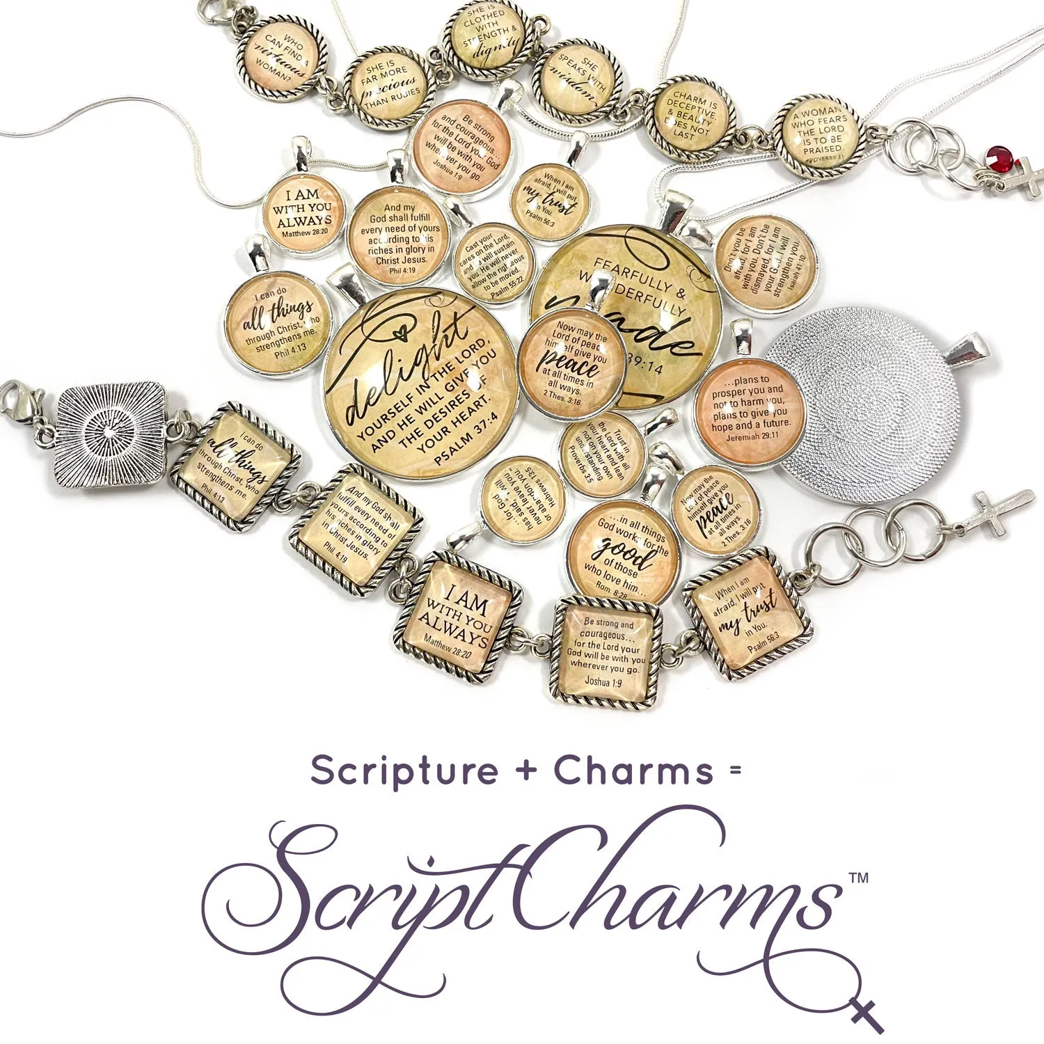 Christmas Scriptures Bracelets and Pendant Necklaces – Christmas Jewelry Set