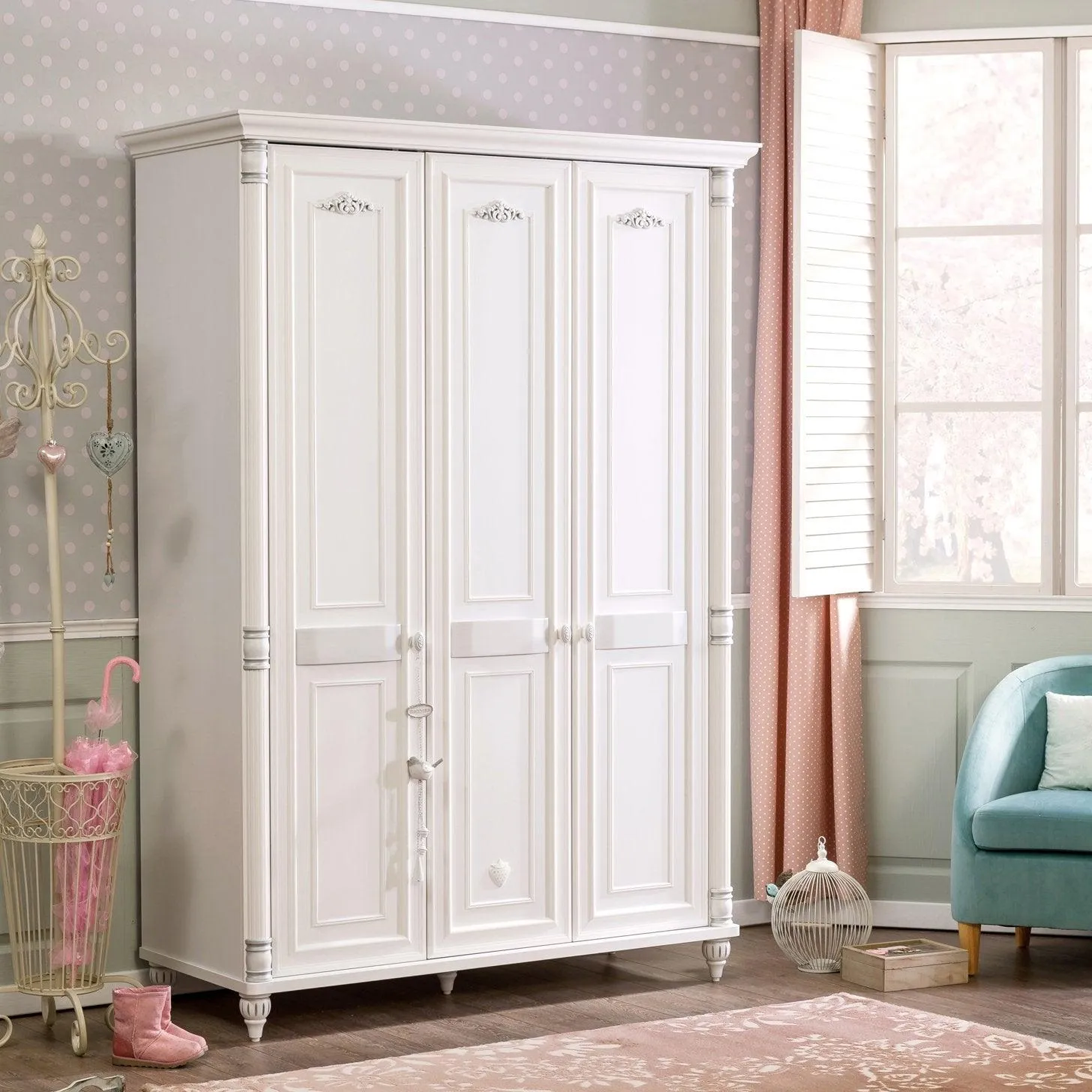 Cilek Romantic 3 Doors Wardrobe