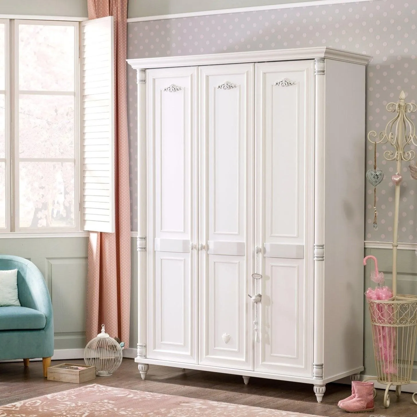 Cilek Romantic 3 Doors Wardrobe