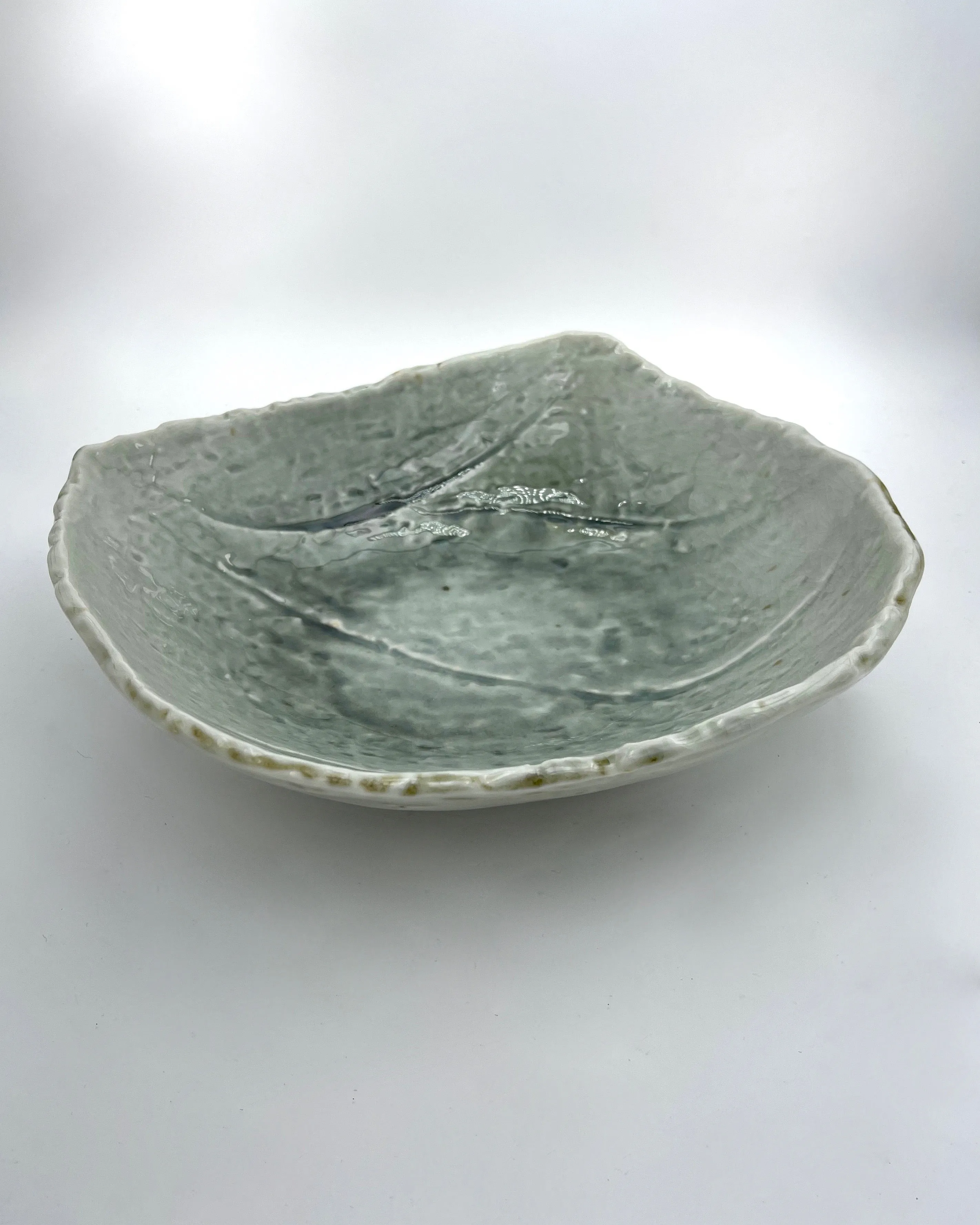 Coral Blue Large Serving Bowl