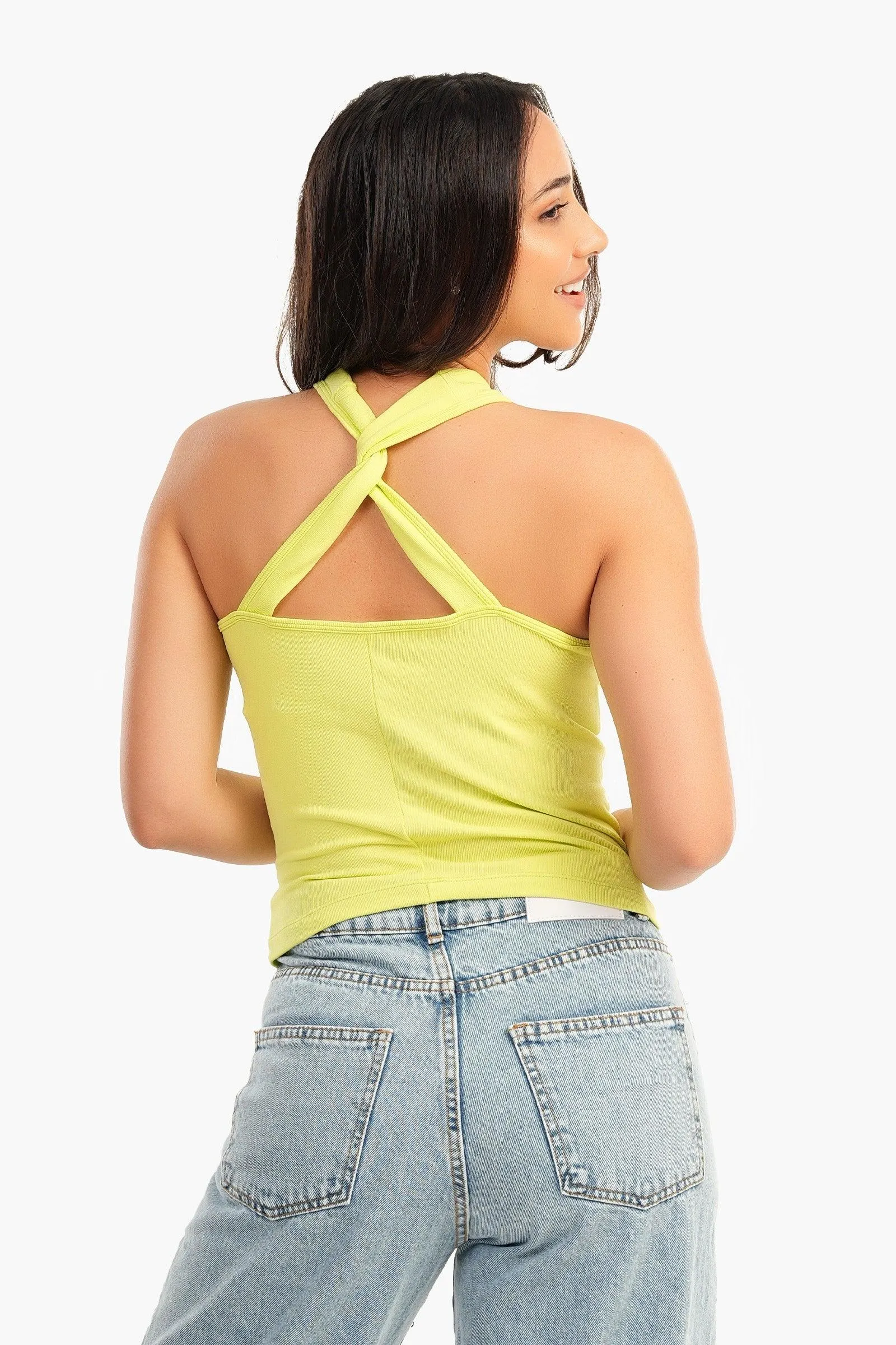 Cut-out High Neck Top