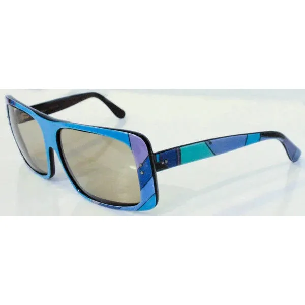 EMILIO PUCCI 1960s Blue Signature Print Sunglasses