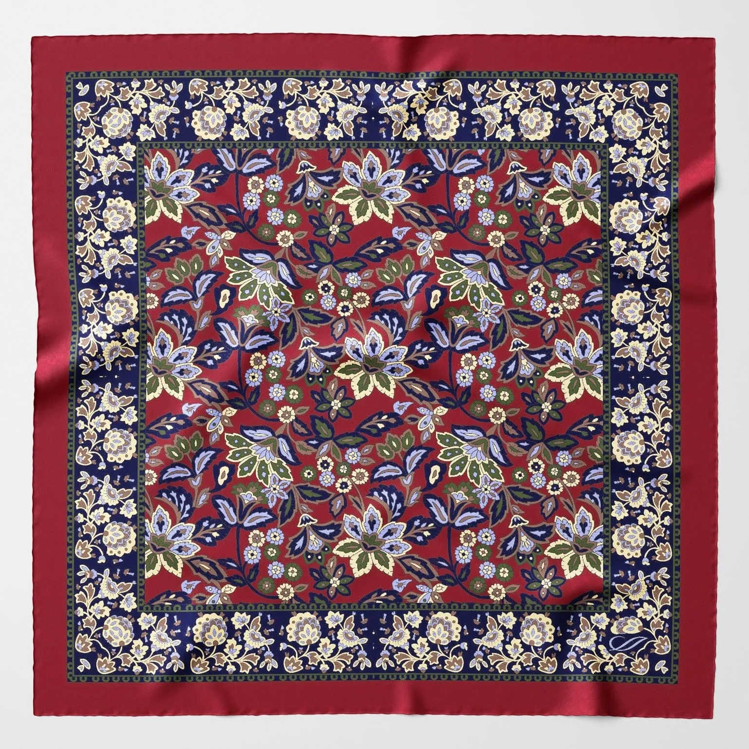 Farnese - Silk Pocket Square - Merlot