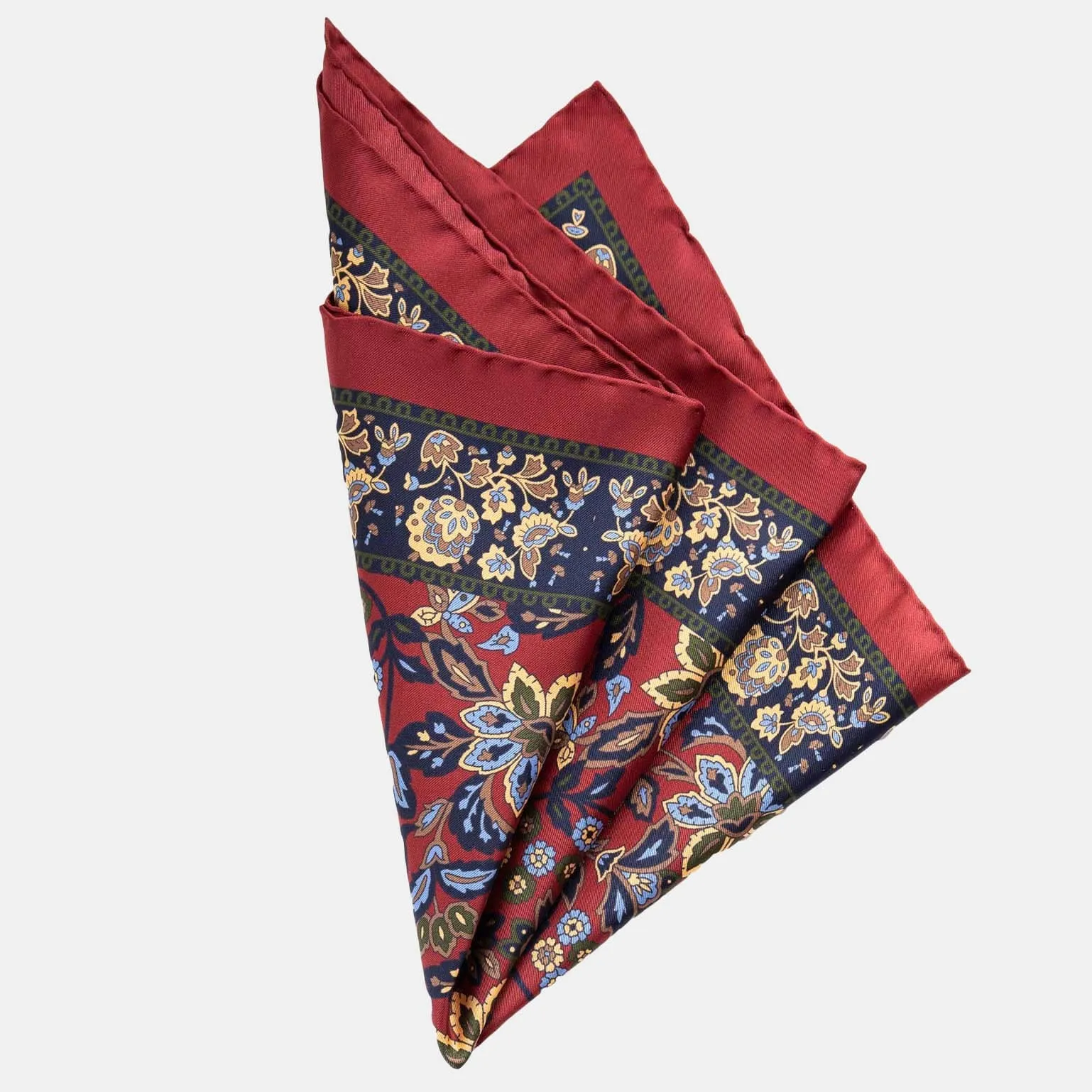 Farnese - Silk Pocket Square - Merlot