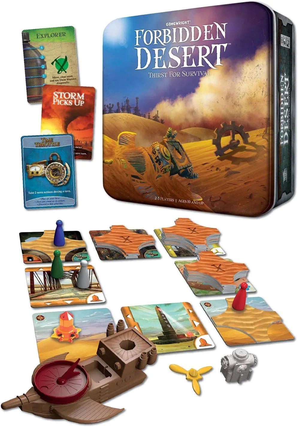 Gamewright Forbidden Desert – The Cooperative Strategy Survival Desert Board Game Multi-colored, 5"