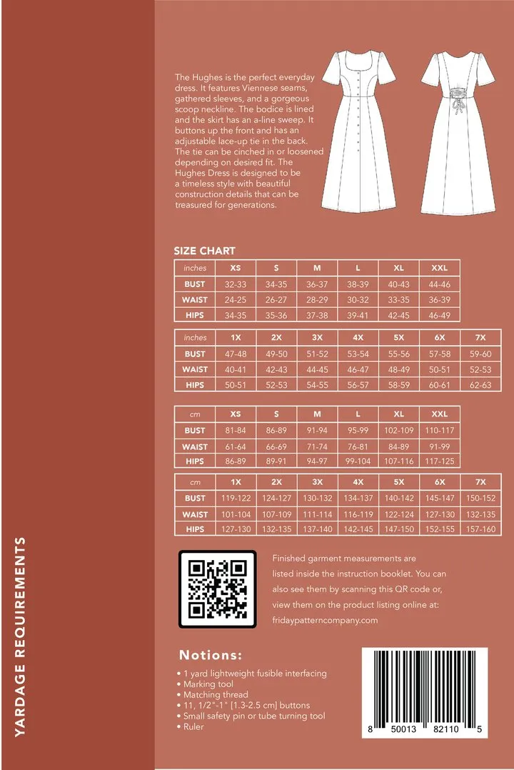 Garment Making Patterns: The Hughes Dress by Friday Pattern Co.- Printed Pattern