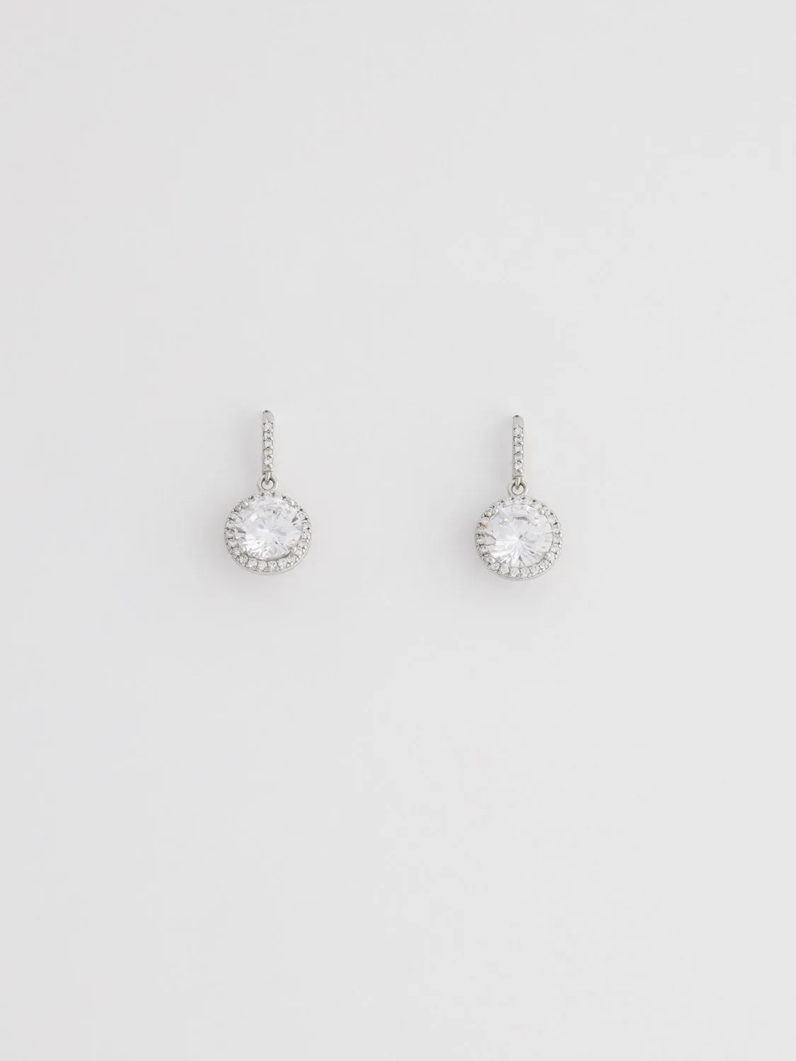 Gem Drop Earrings With Halo