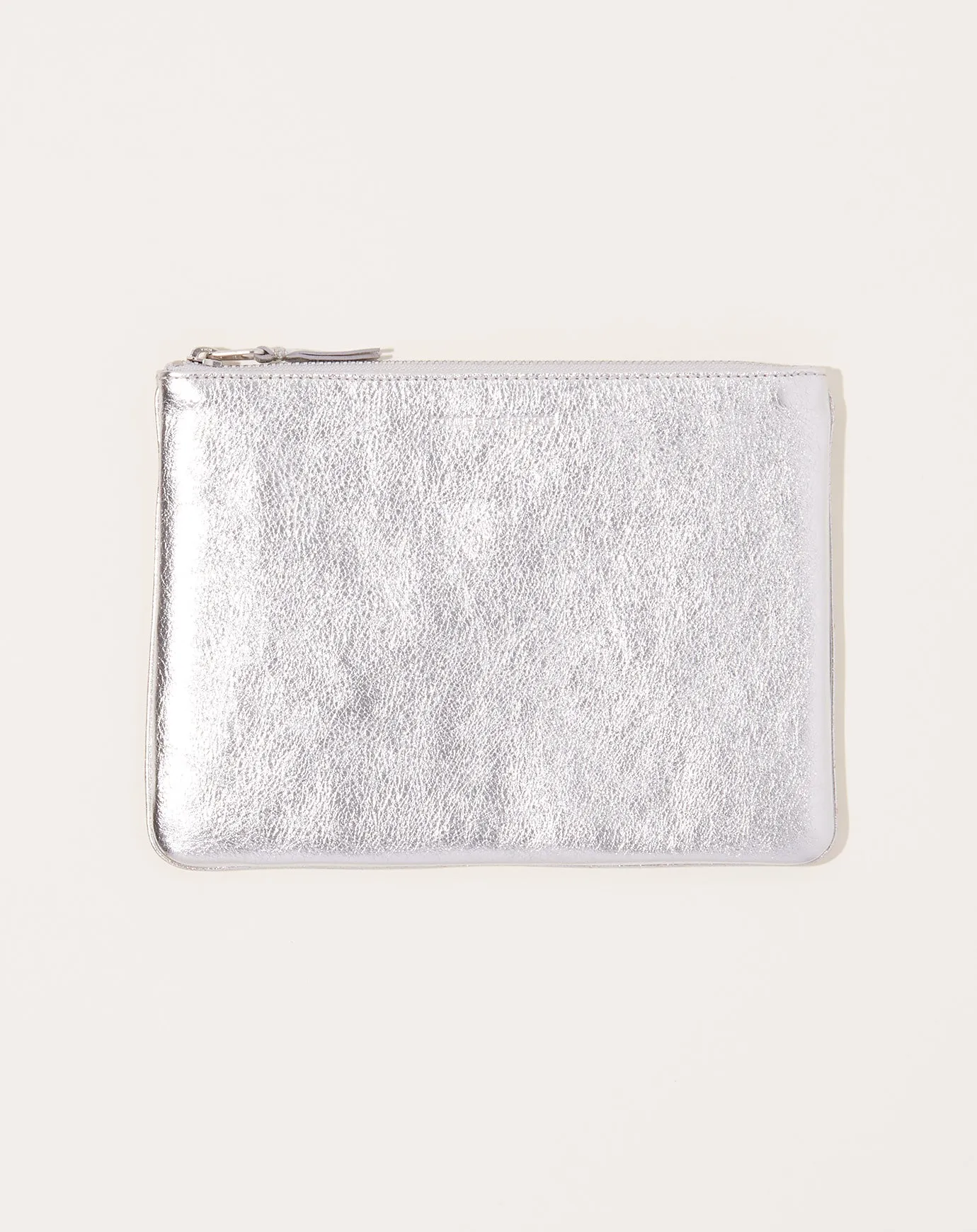 Gold Line Wallet Zip Pouch in Silver