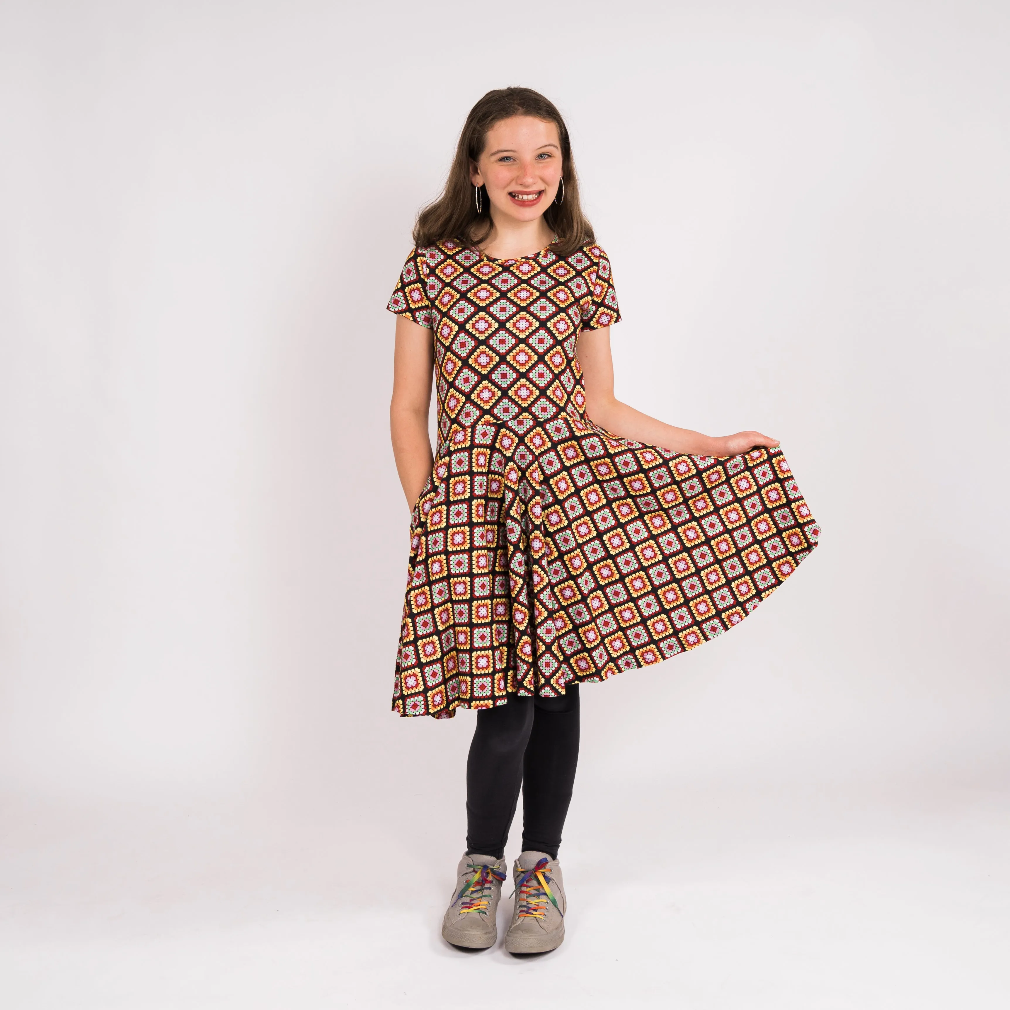 Granny Squares Kids Twirl Dress [FINAL SALE]