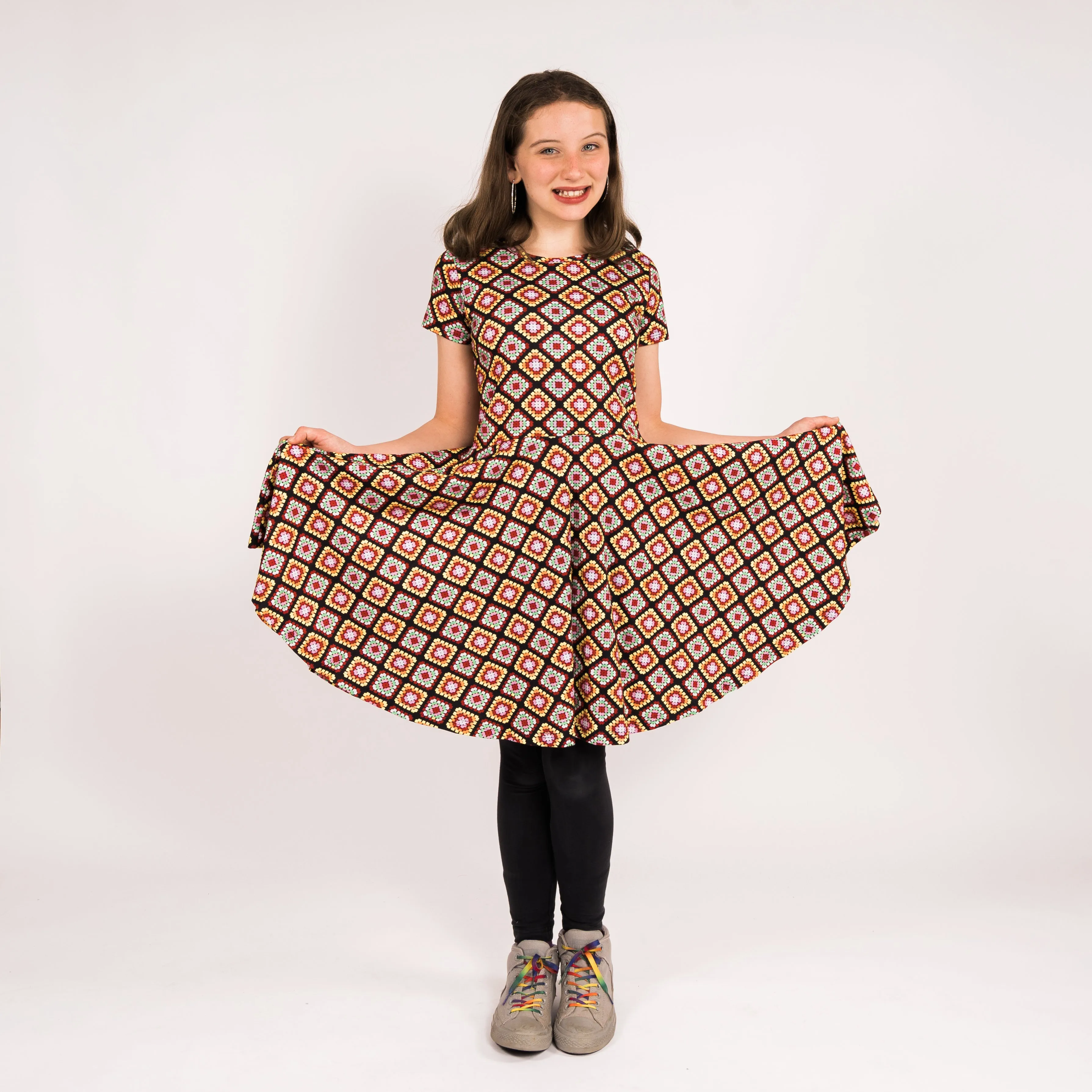 Granny Squares Kids Twirl Dress [FINAL SALE]