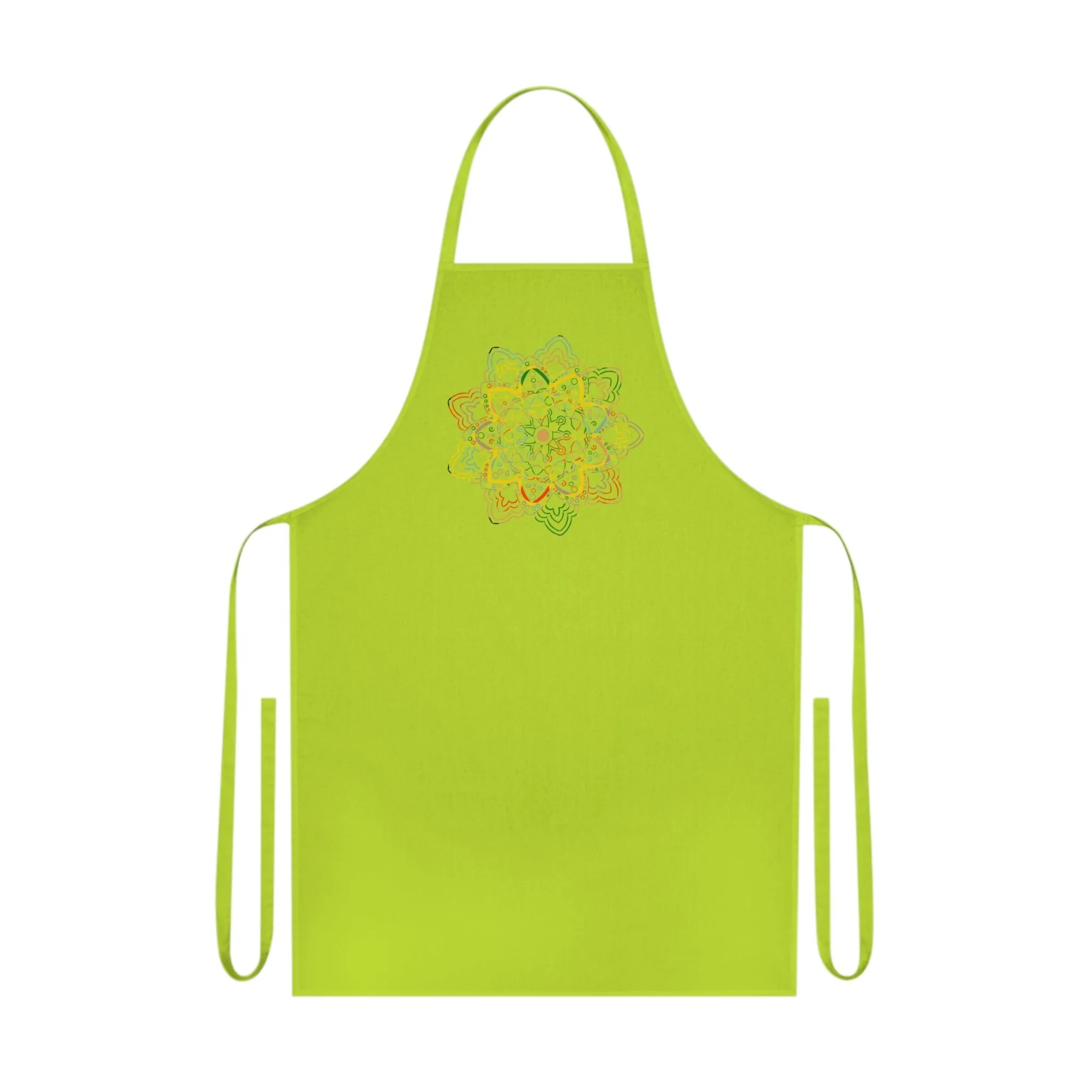 Hand-Drawn Mandala Art Cotton Apron - Ideal for Chefs & Home Cooks