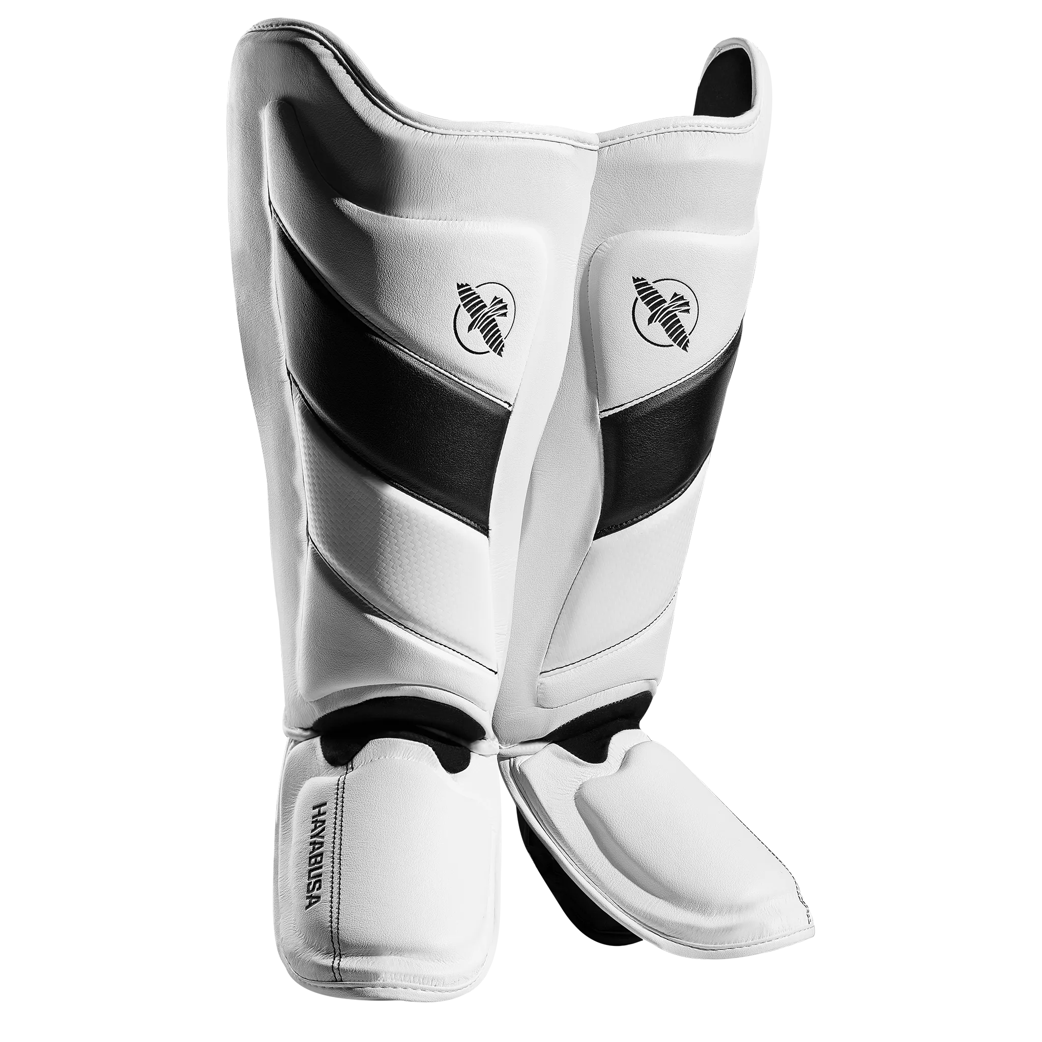 HAYABUSA T3 STRIKING SHIN GUARDS - WHITE/BLACK