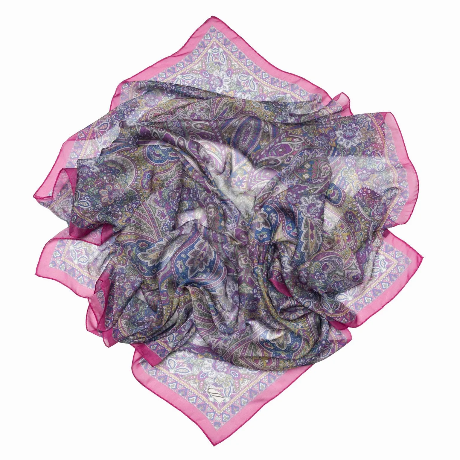 Helena - Large Silk Scarf - Pink