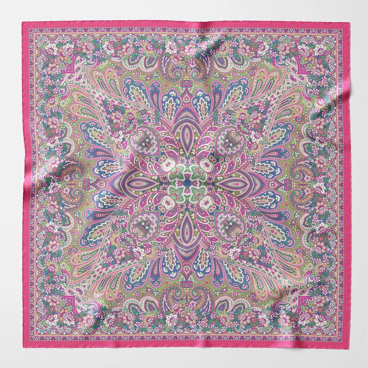 Helena - Large Silk Scarf - Pink