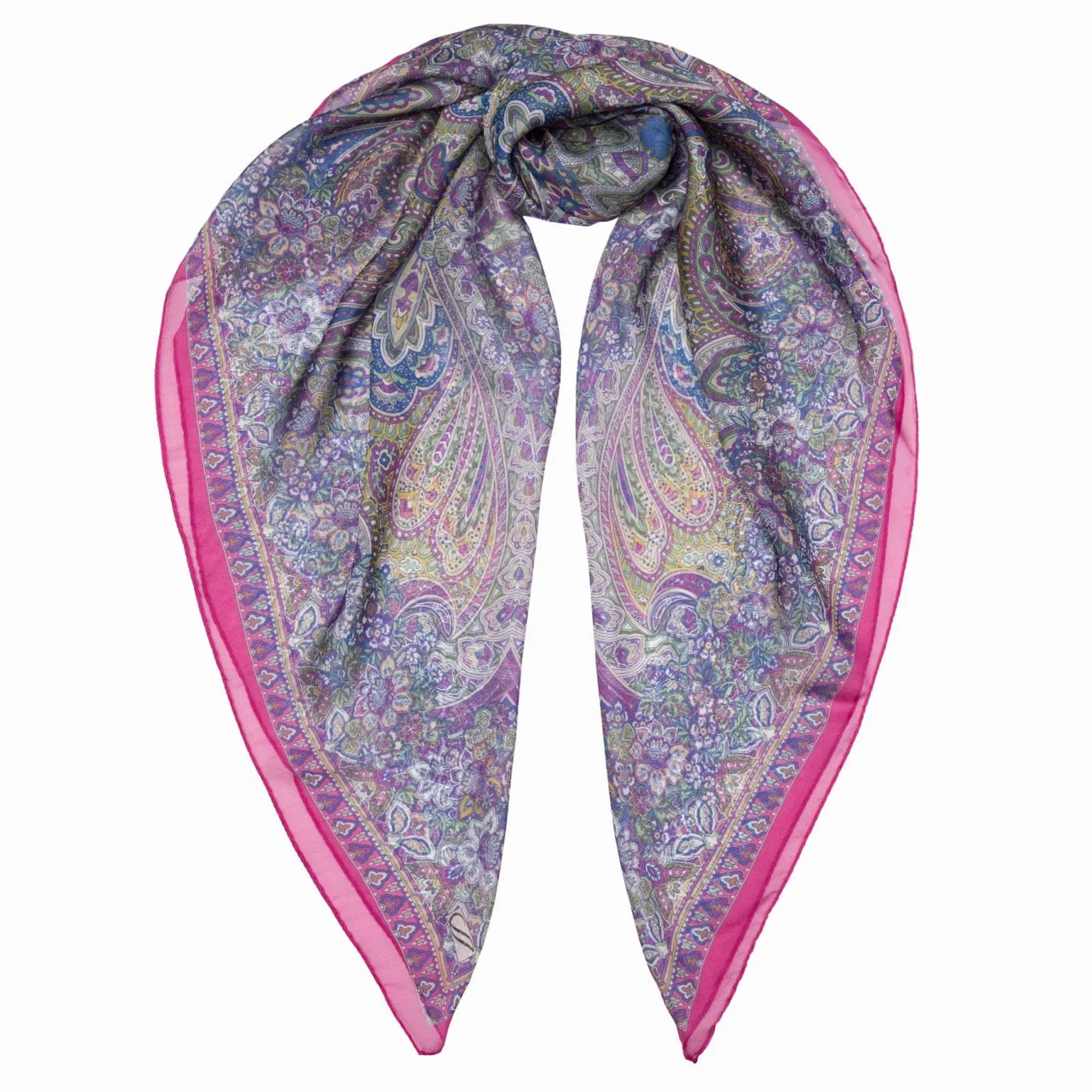 Helena - Large Silk Scarf - Pink