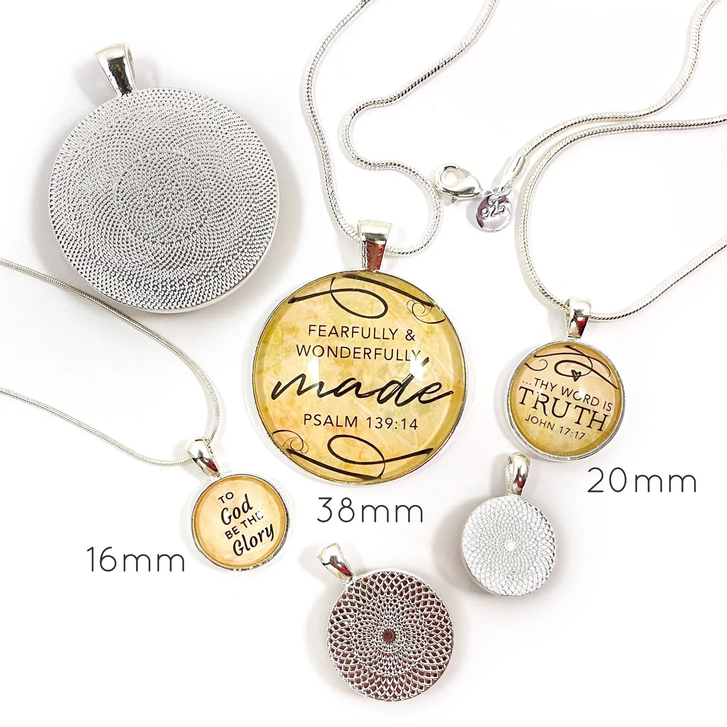 I AM Accepted, Ephesians 1:6 – Christian Affirmations Scripture Pendant Necklace (2 Sizes) – Jewelry Set