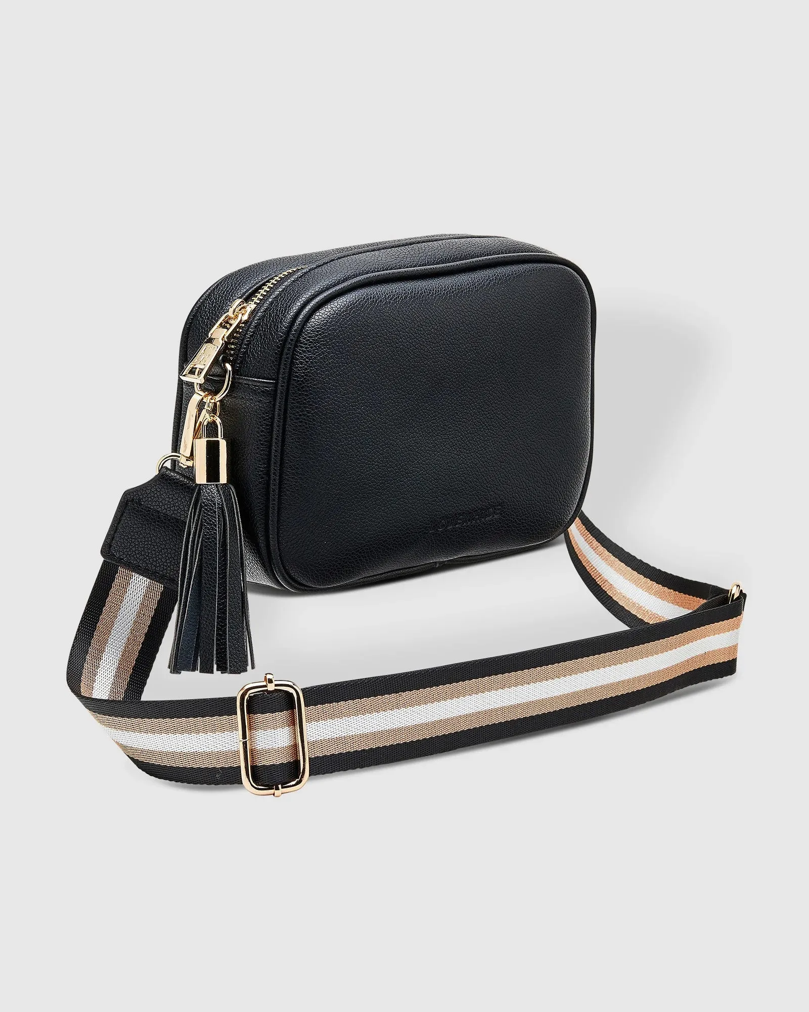 Louenhide Jacinta Crossbody Bag with Metallic Stripe Strap