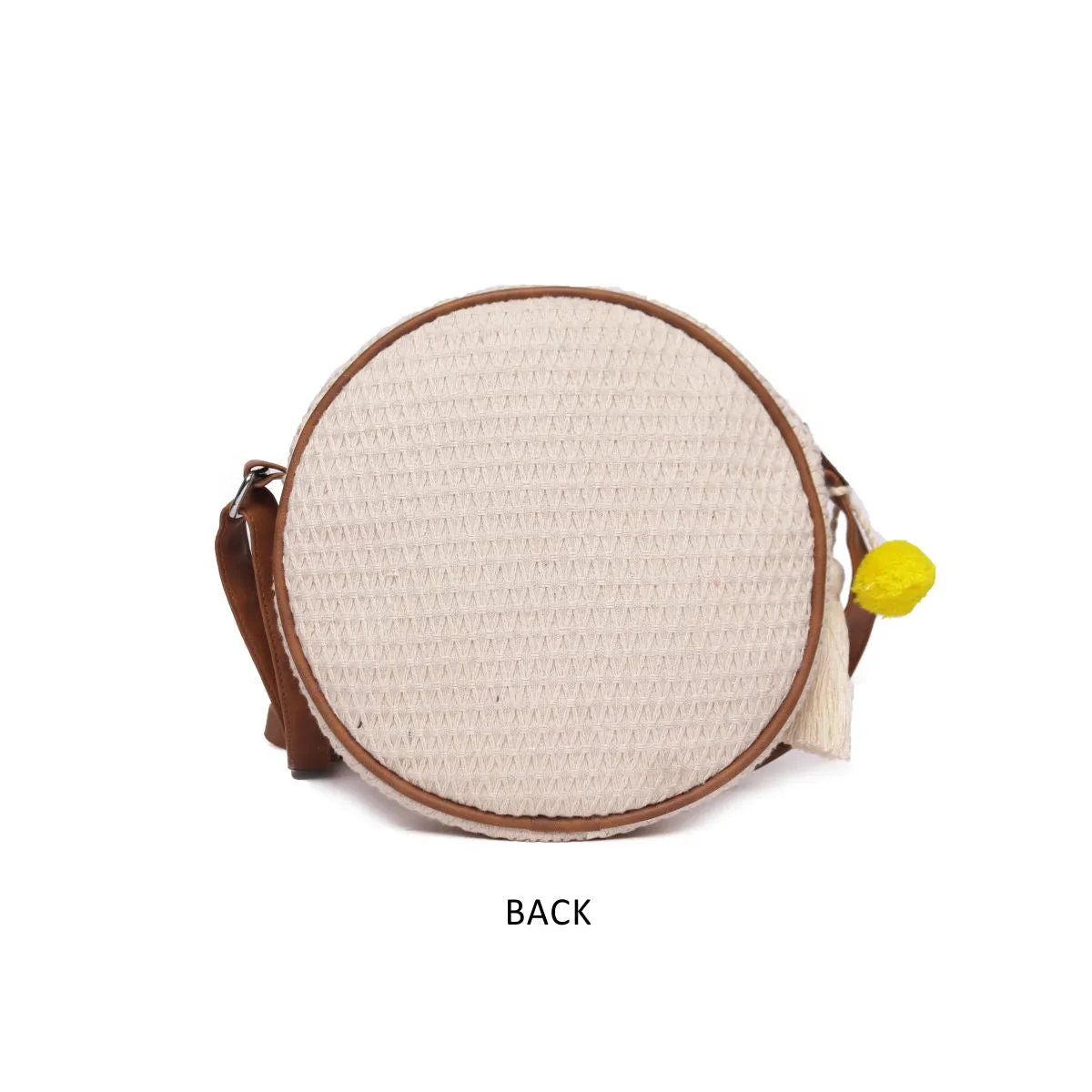 Natural Geometric Woven Crossbody Sling/Roung Sling Bag