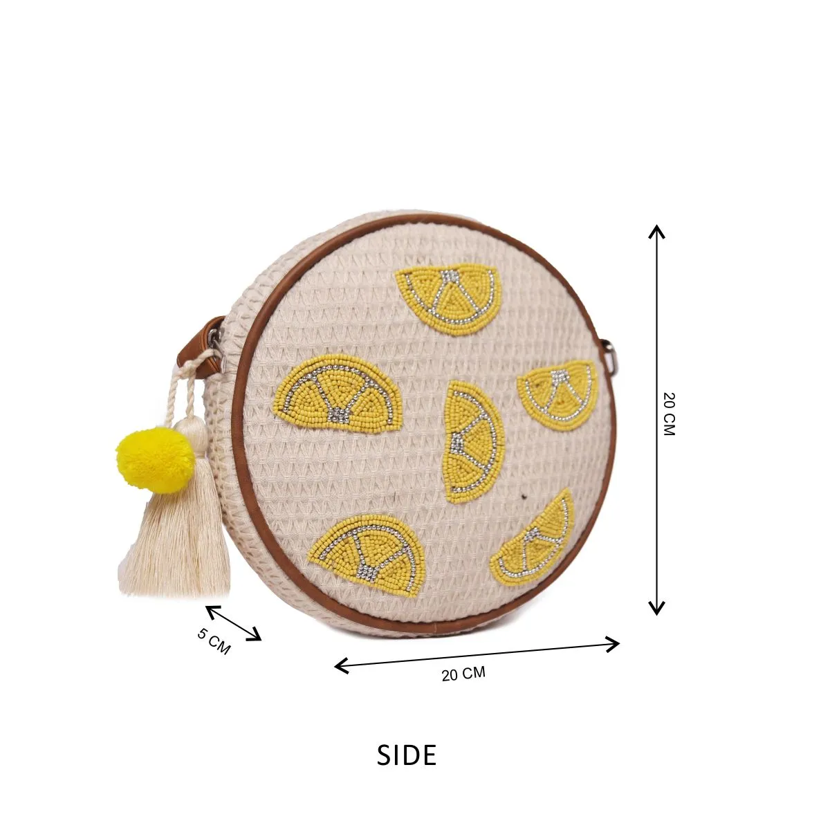 Natural Geometric Woven Crossbody Sling/Roung Sling Bag