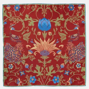 Pavone - Silk Pocket Square - Chianti