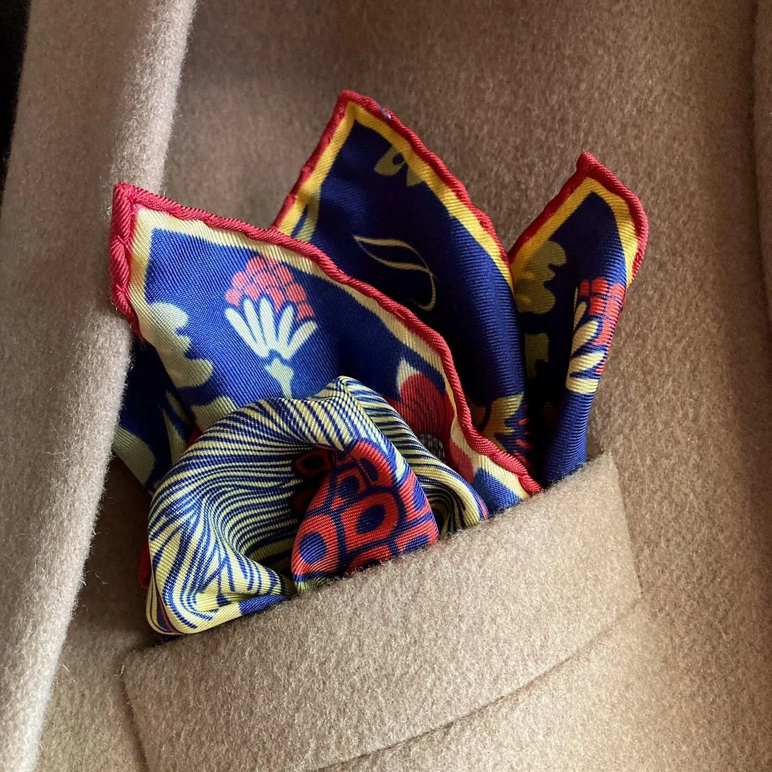 Pavone - Silk Pocket Square - Royal Blue