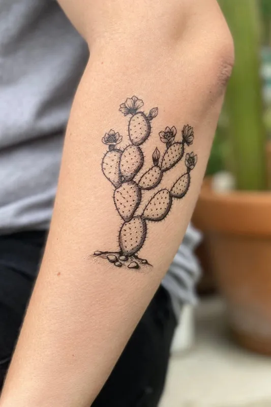 prickly pear cactus temporary tattoo