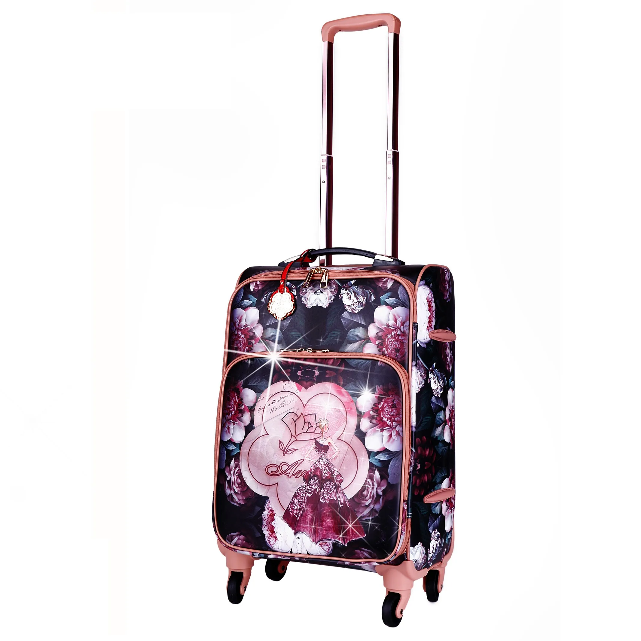 Queen Arosa Carry-on Vegan Leather Luggage With Spinners