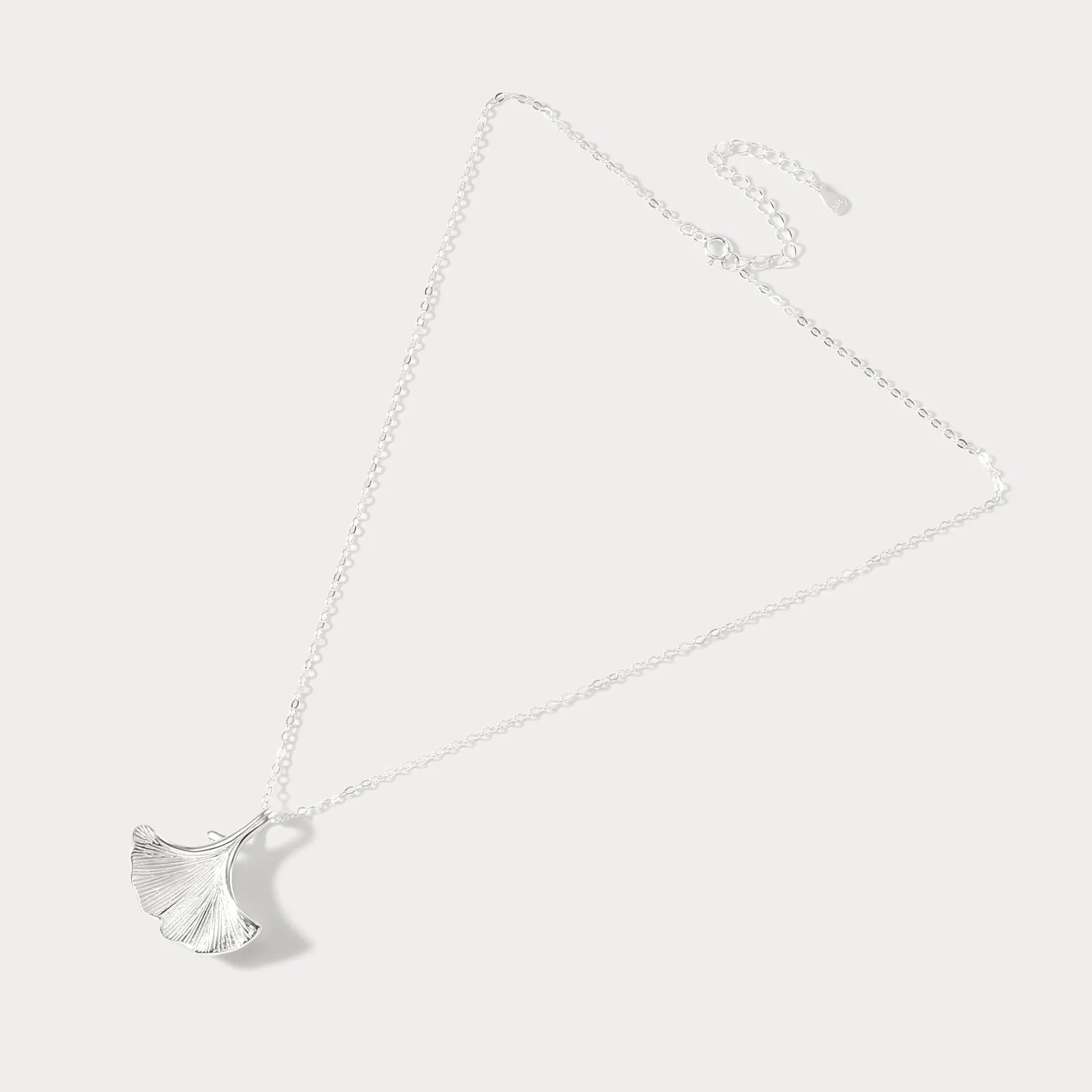 Silver Ginkgo Leaf Necklace