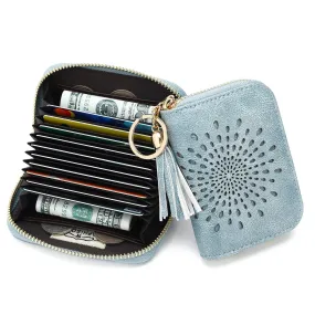 Single Zip Blue Card Holder