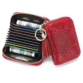 Single Zip Red Card Holder