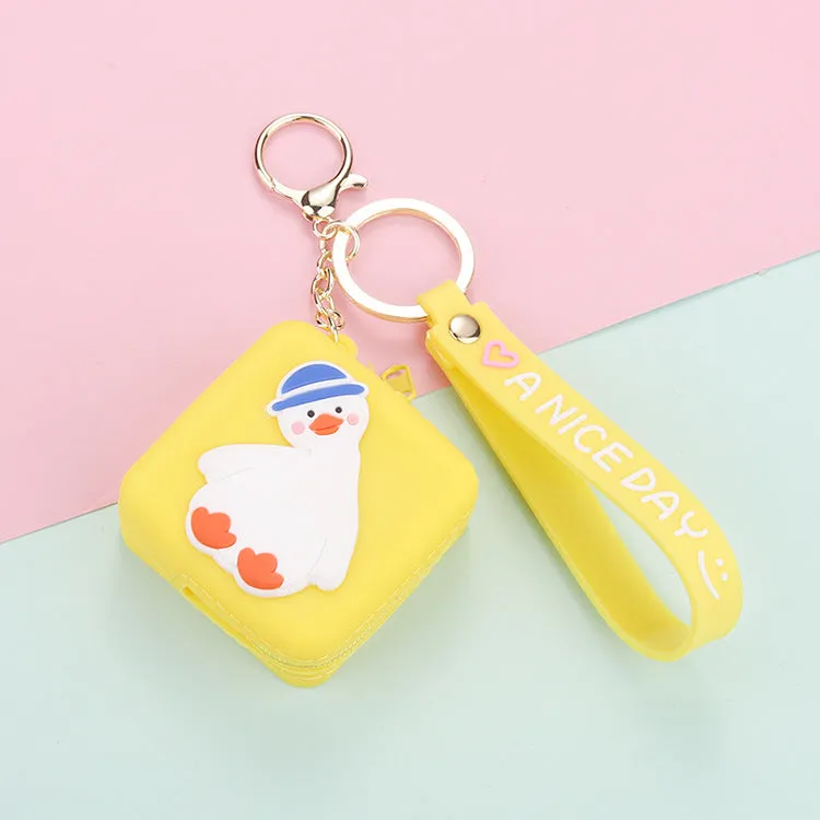 Square Storage Silicone Coin Pouch Keychain