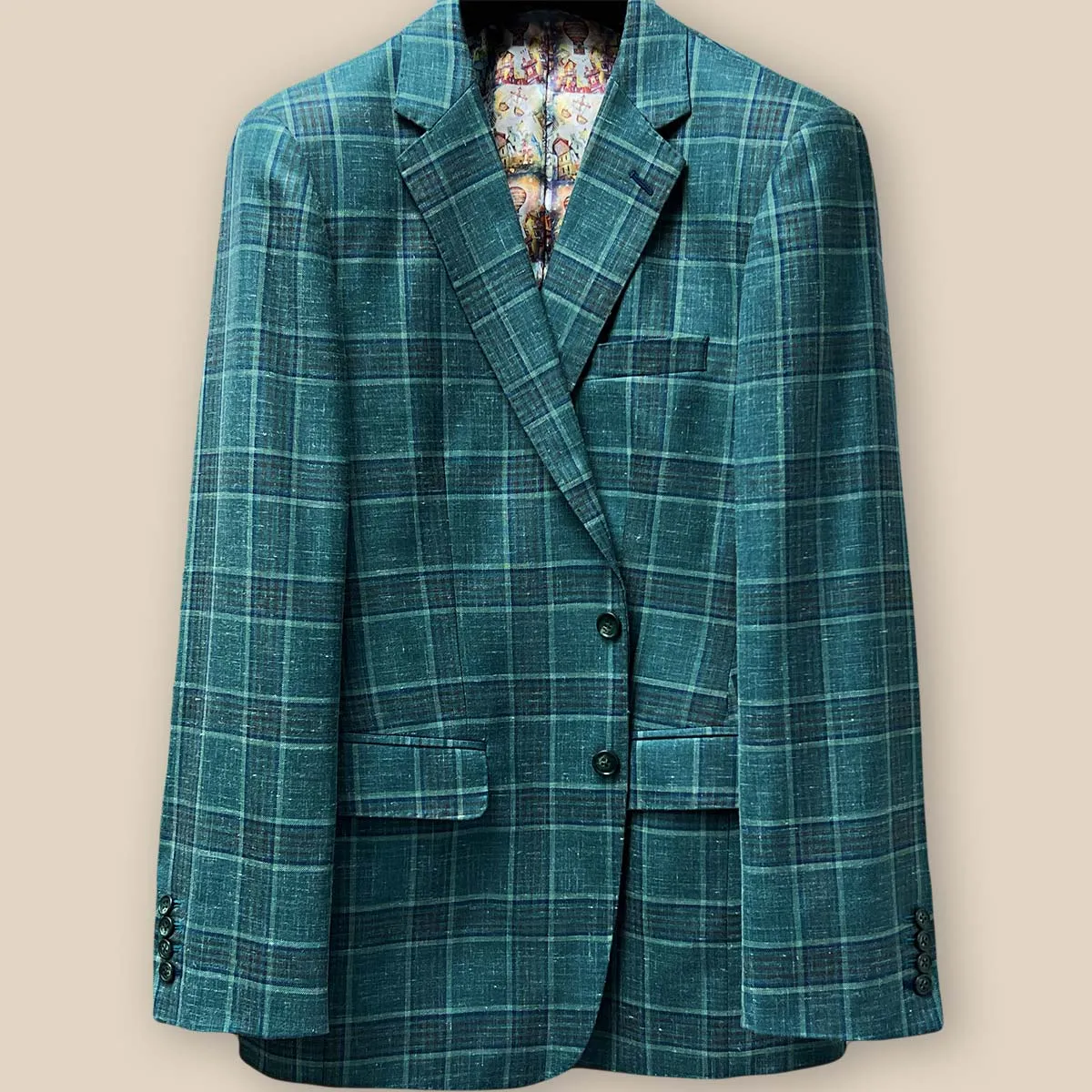 Westwood Hart Hunter Green with Navy and Brown Plaid Men's Sport Coat