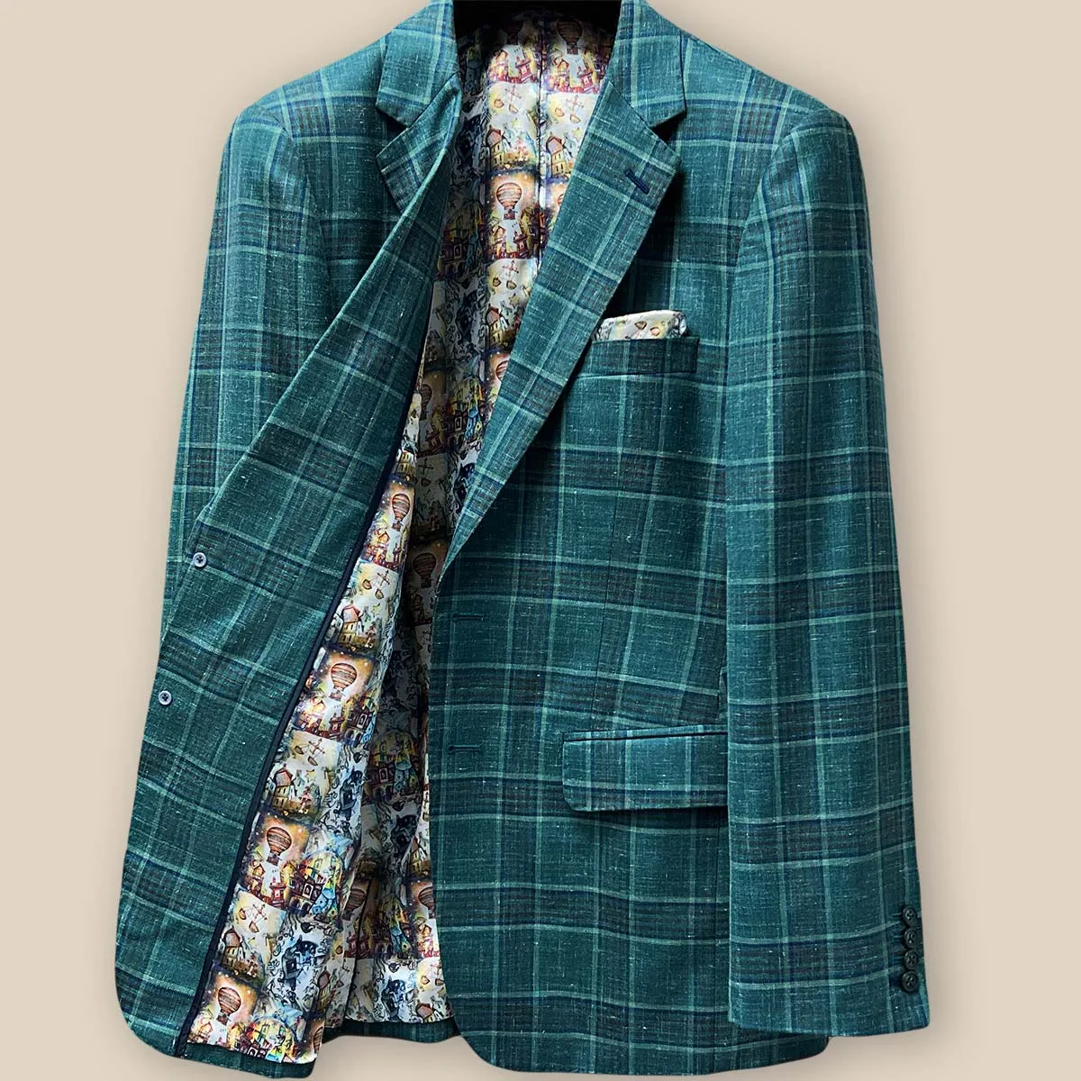 Westwood Hart Hunter Green with Navy and Brown Plaid Men's Sport Coat